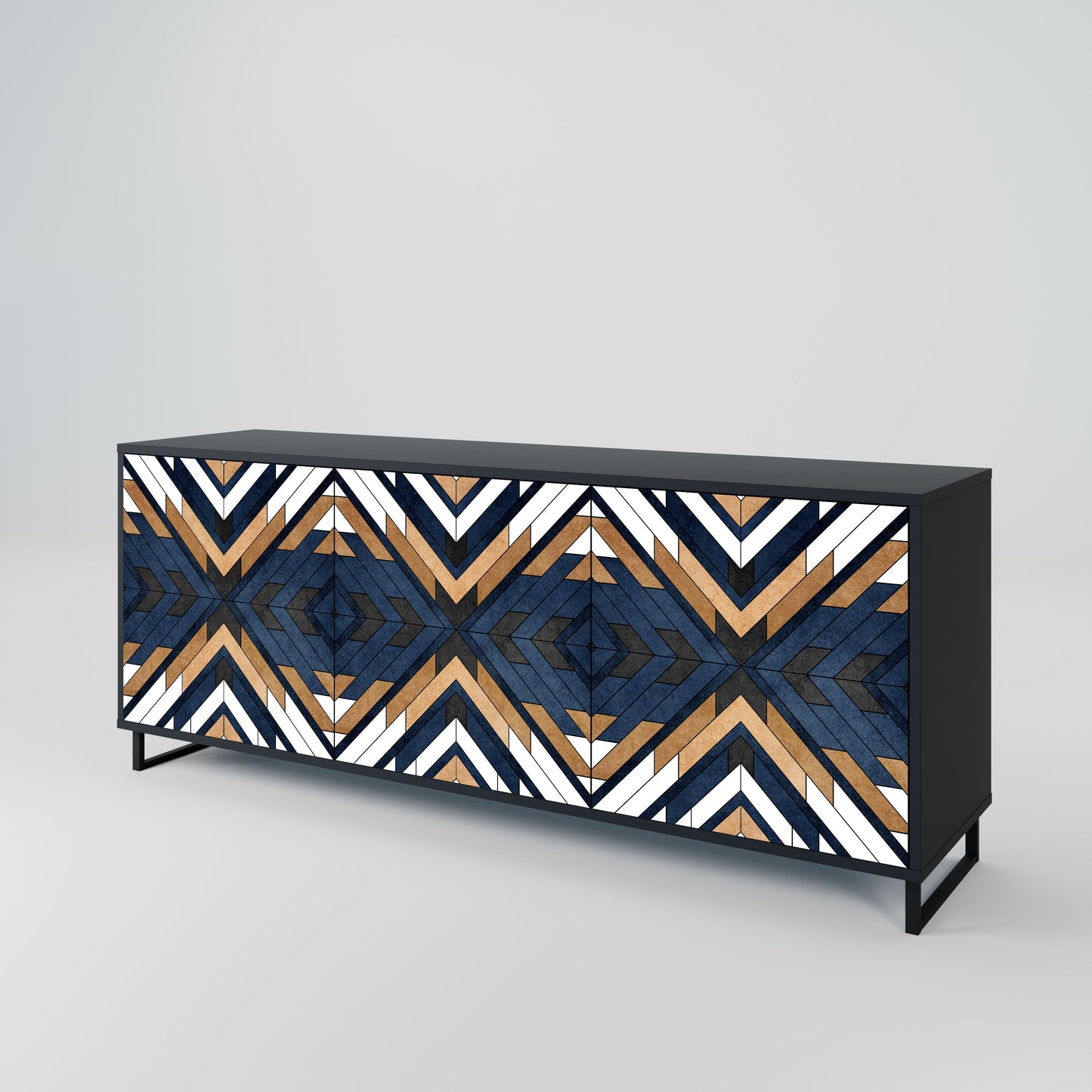 Credenza ARTFUL GEOMETRY a 3 ante in finitura nera
