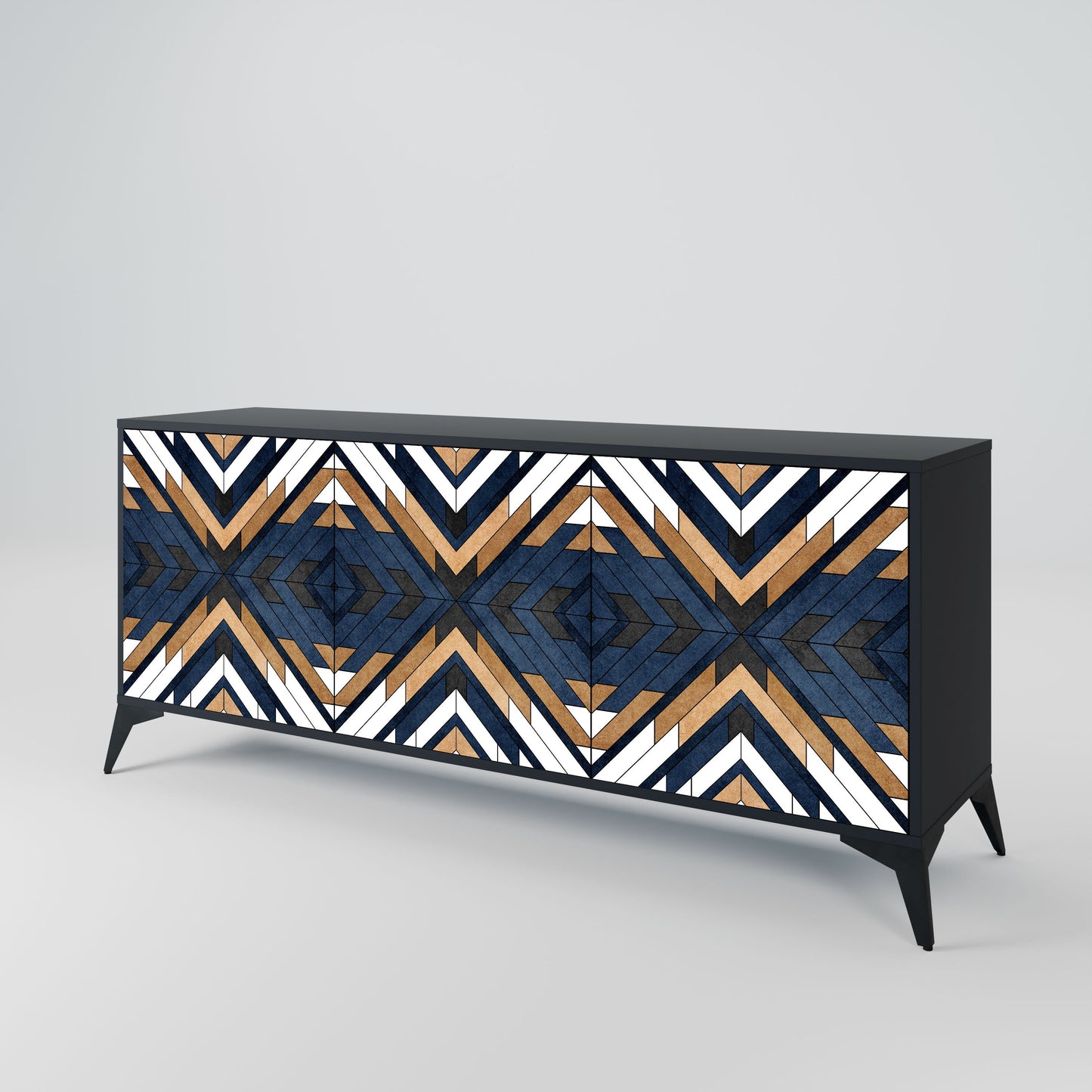 Credenza ARTFUL GEOMETRY a 3 ante in finitura nera