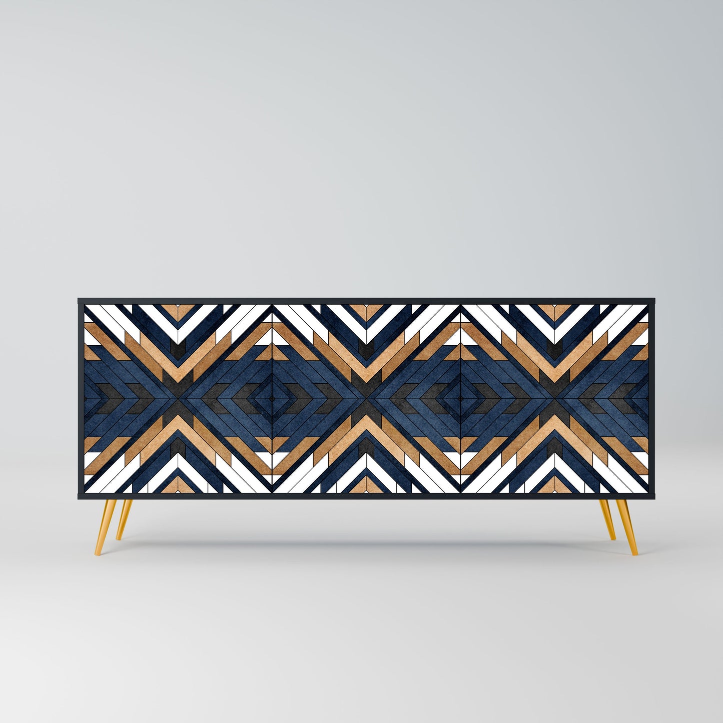 Credenza ARTFUL GEOMETRY a 3 ante in finitura nera
