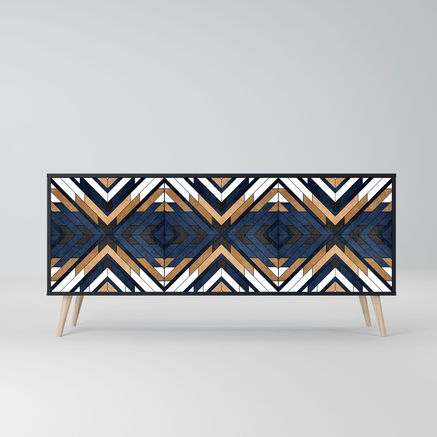 Credenza ARTFUL GEOMETRY a 3 ante in finitura nera