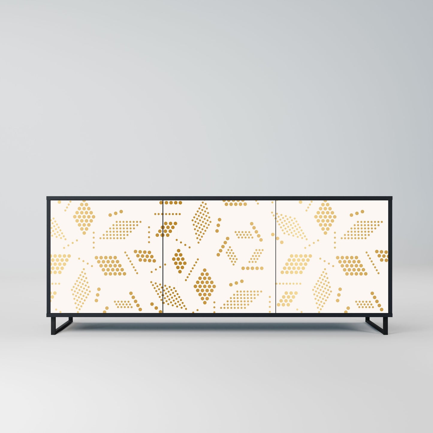 Credenza SPOTTED DAZE a 3 ante con finitura nera