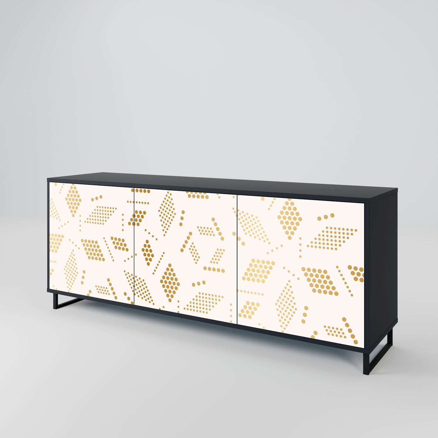 Credenza SPOTTED DAZE a 3 ante con finitura nera