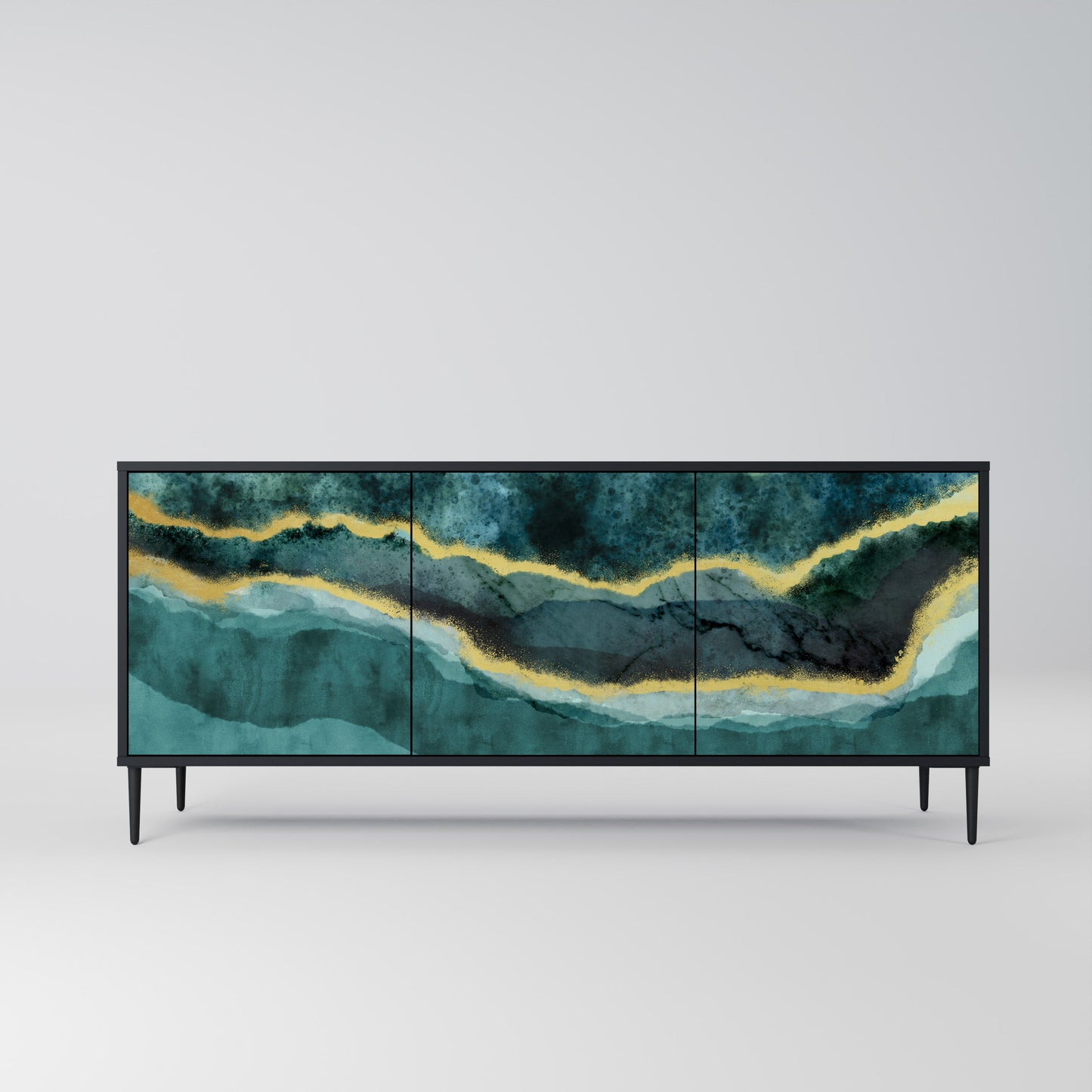 Credenza a 3 ante GOLDRUSH ODYSSEY in finitura nera