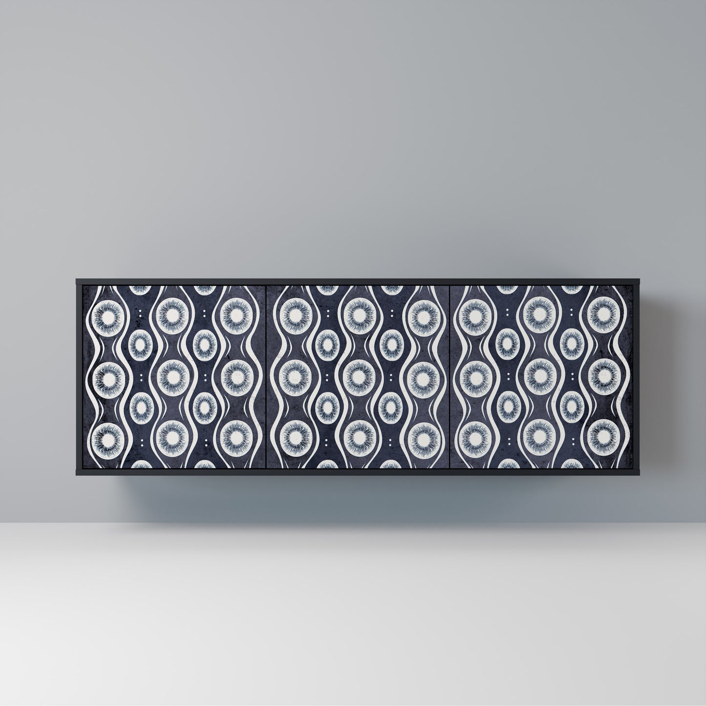 GRAPHITE EYES Madia a 3 Ante in Finitura Nera