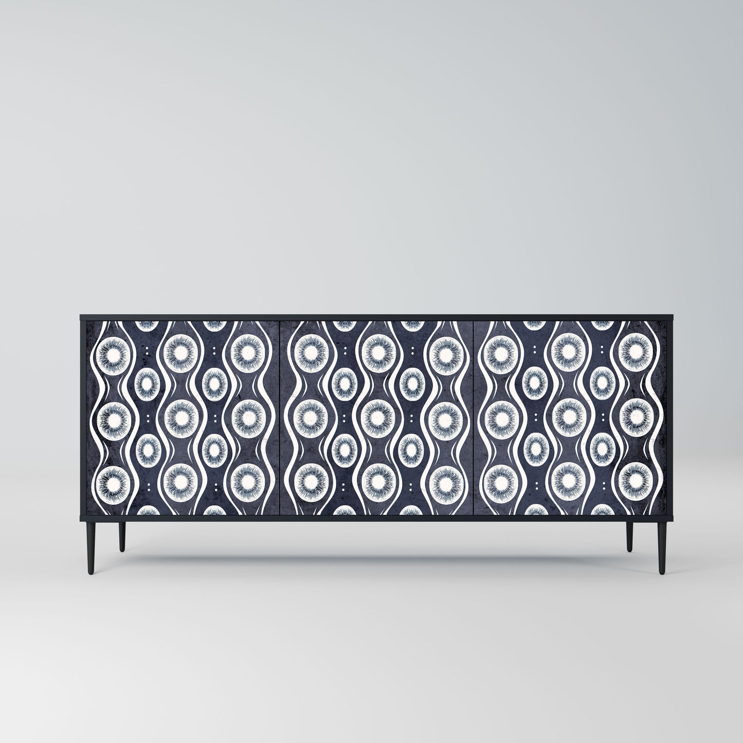 Credenza GRAPHITE EYES a 3 ante in finitura nera