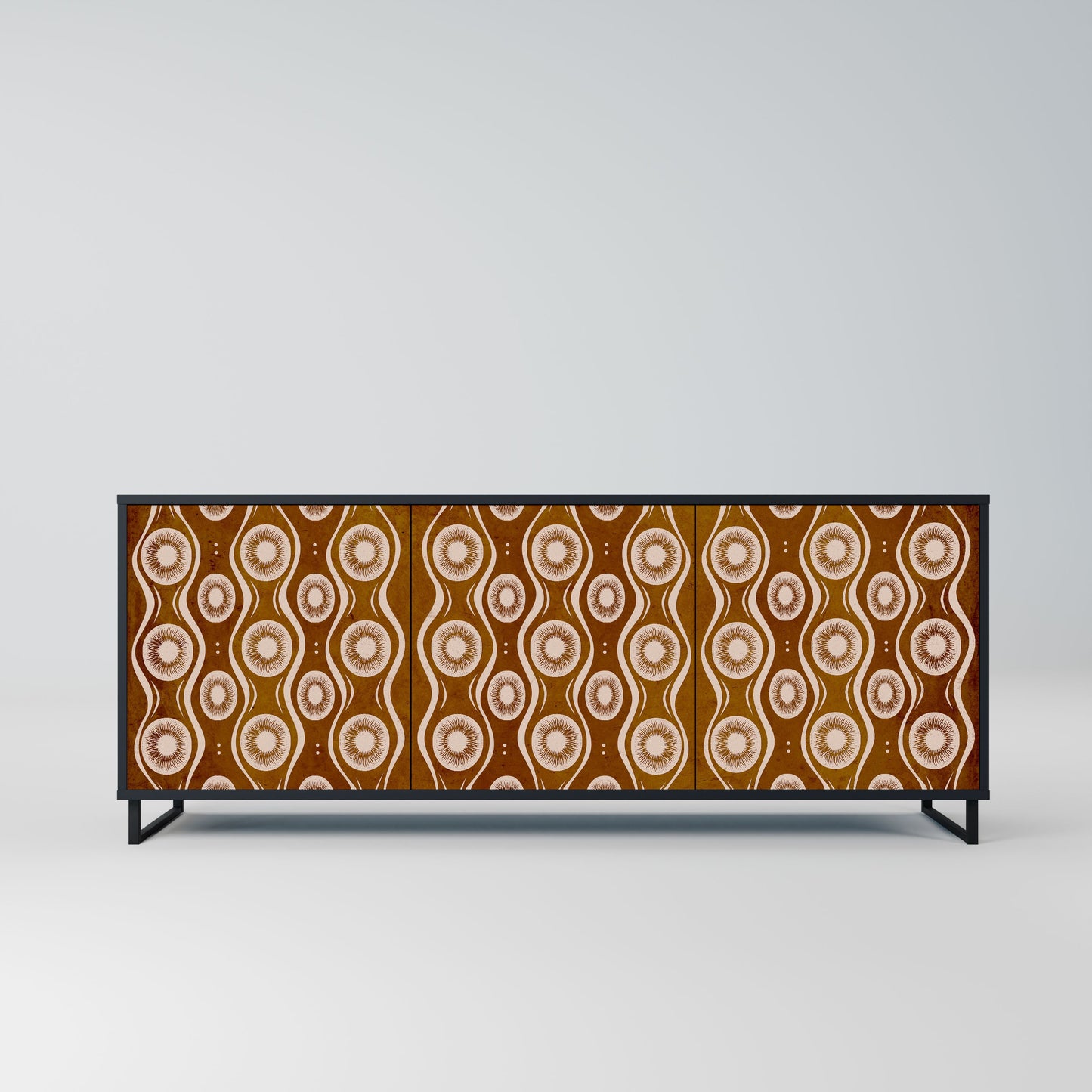 BROWN EYES 3-Door Sideboard in Black Finish