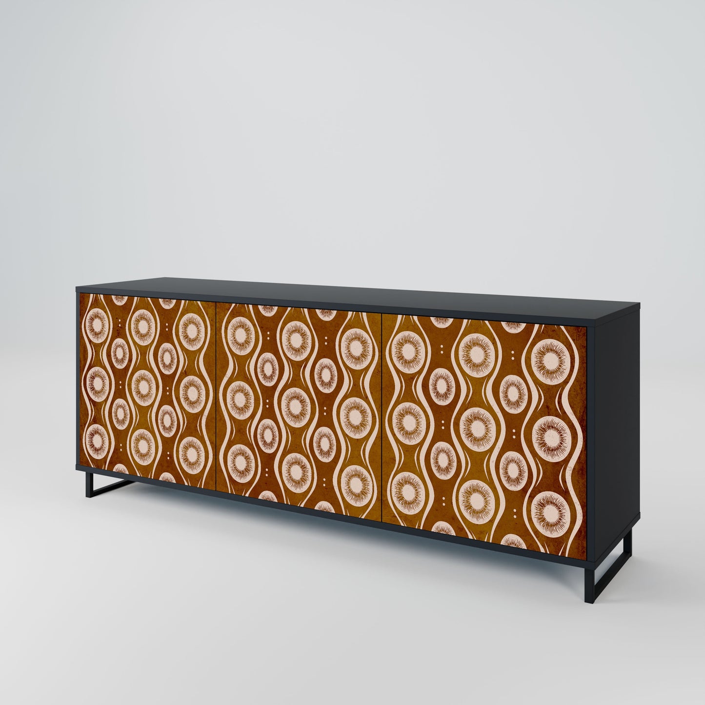 BROWN EYES 3-Door Sideboard in Black Finish