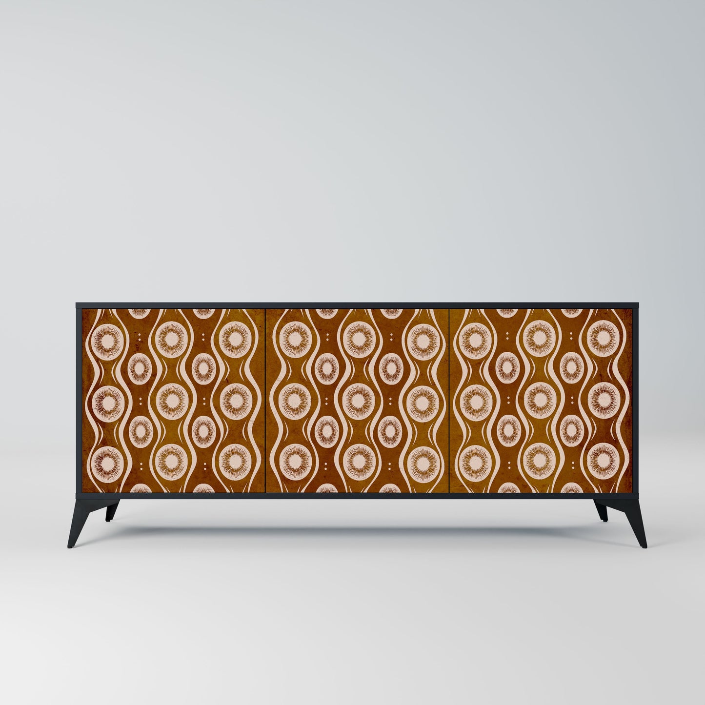 BROWN EYES 3-Door Sideboard in Black Finish