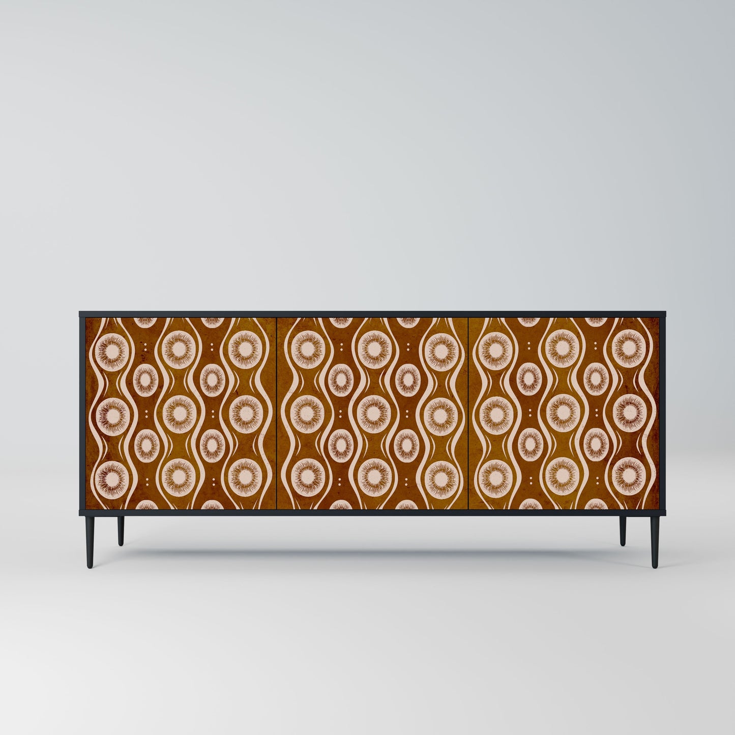 BROWN EYES 3-Door Sideboard in Black Finish