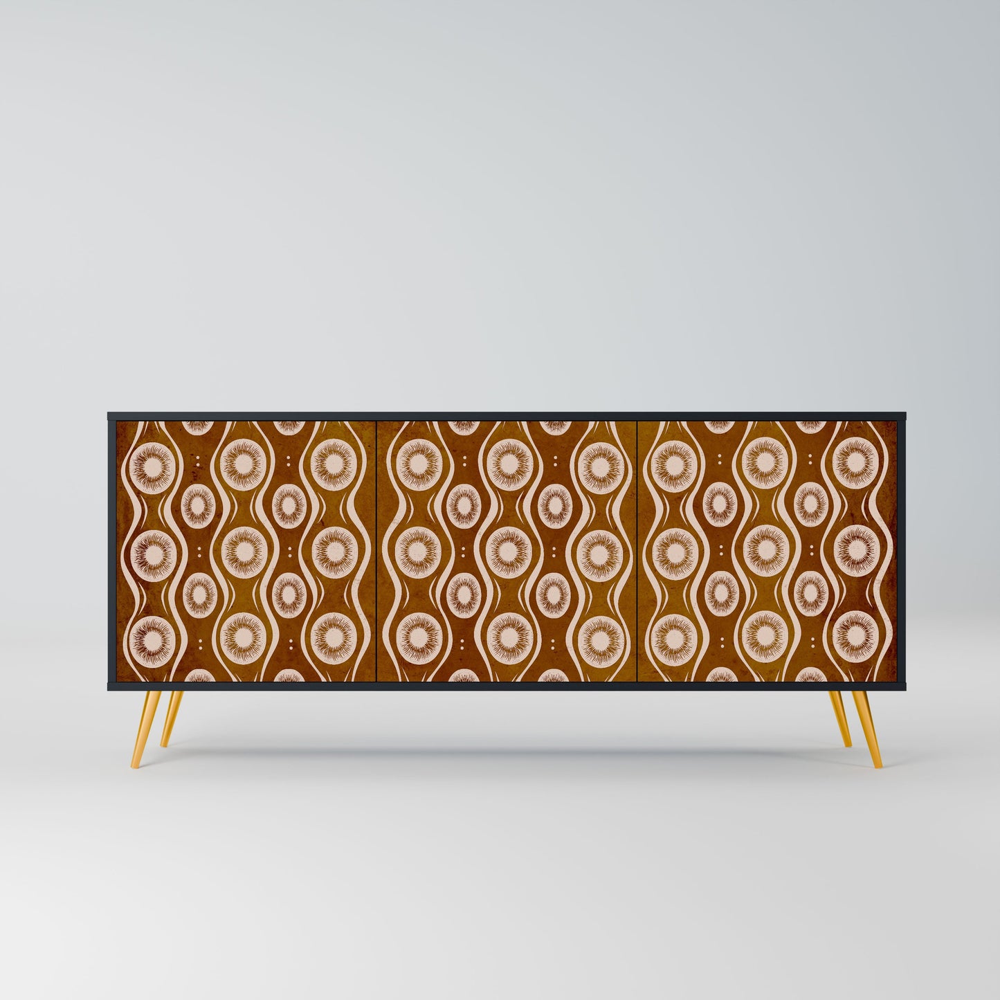 BROWN EYES 3-Door Sideboard in Black Finish