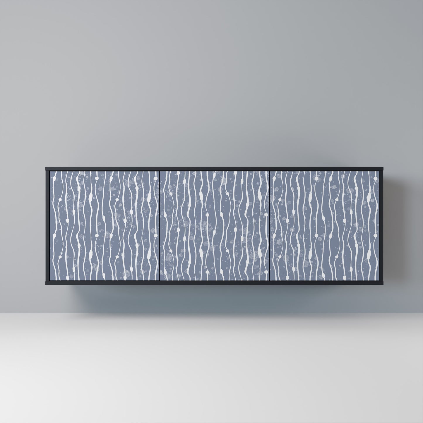 GRAPHITE RAIN Madia a 3 Ante in Finitura Nera