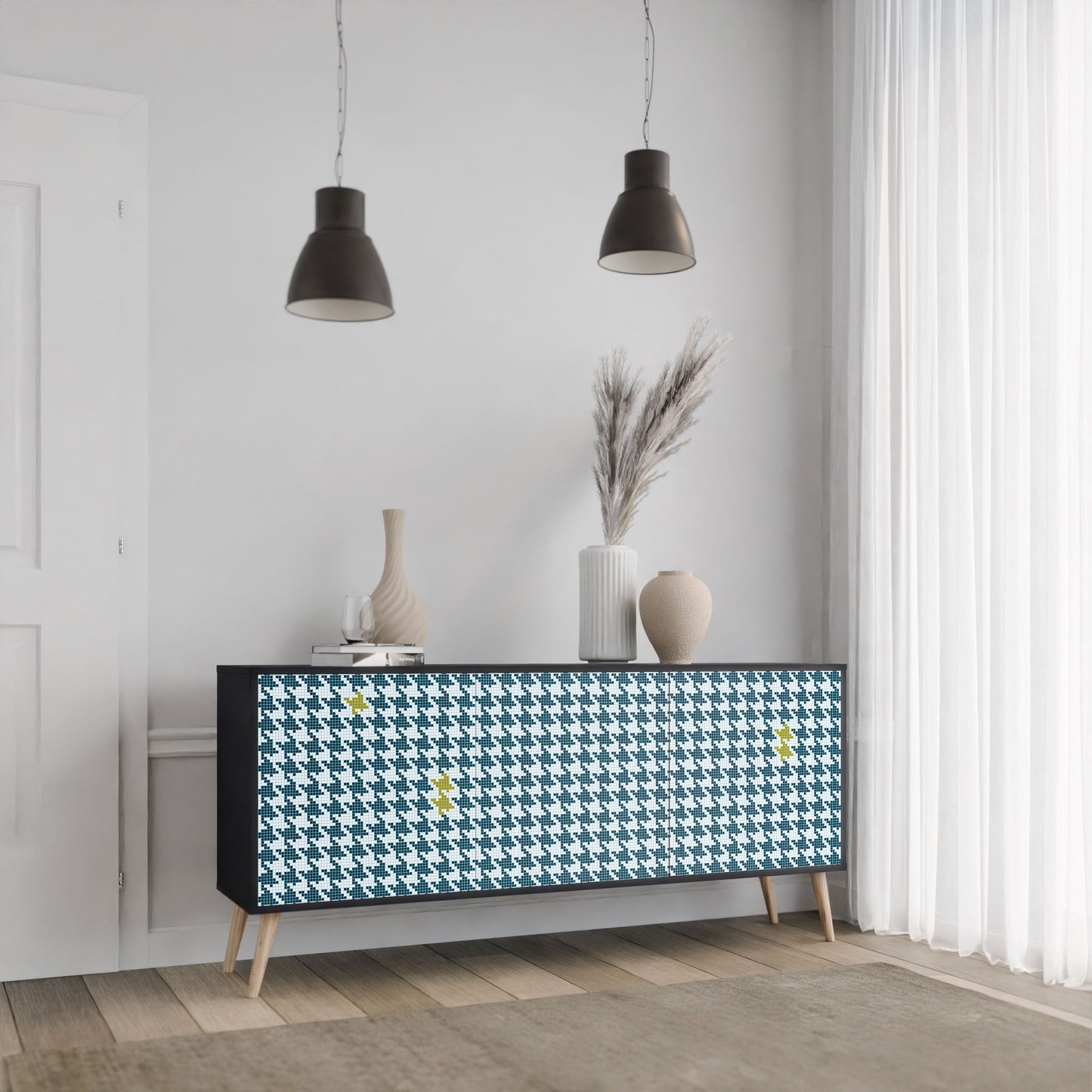 Credenza 3 ante OUT OF CONTEXT in finitura nera