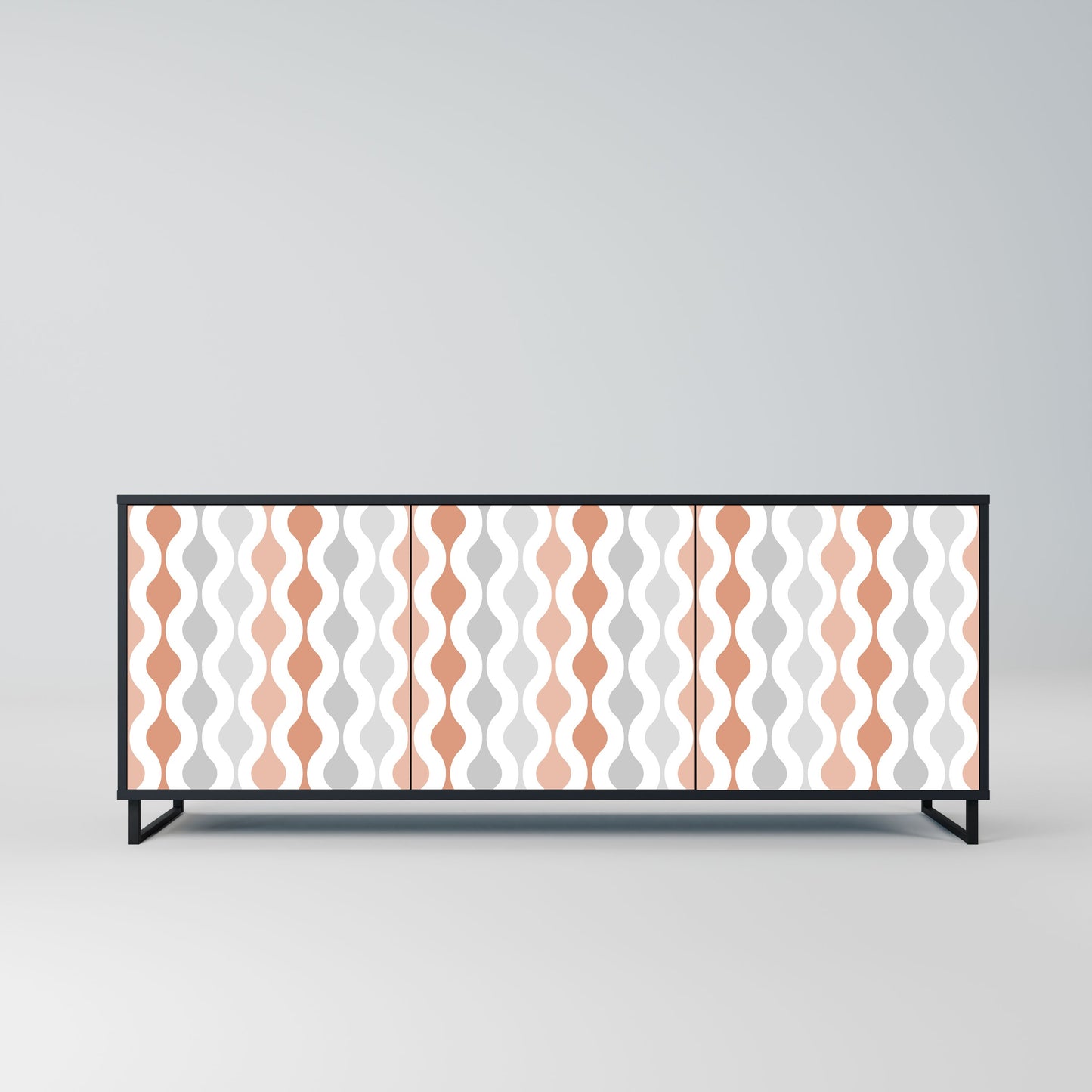 Credenza HAZY NOSTALGIA a 3 ante in finitura nera