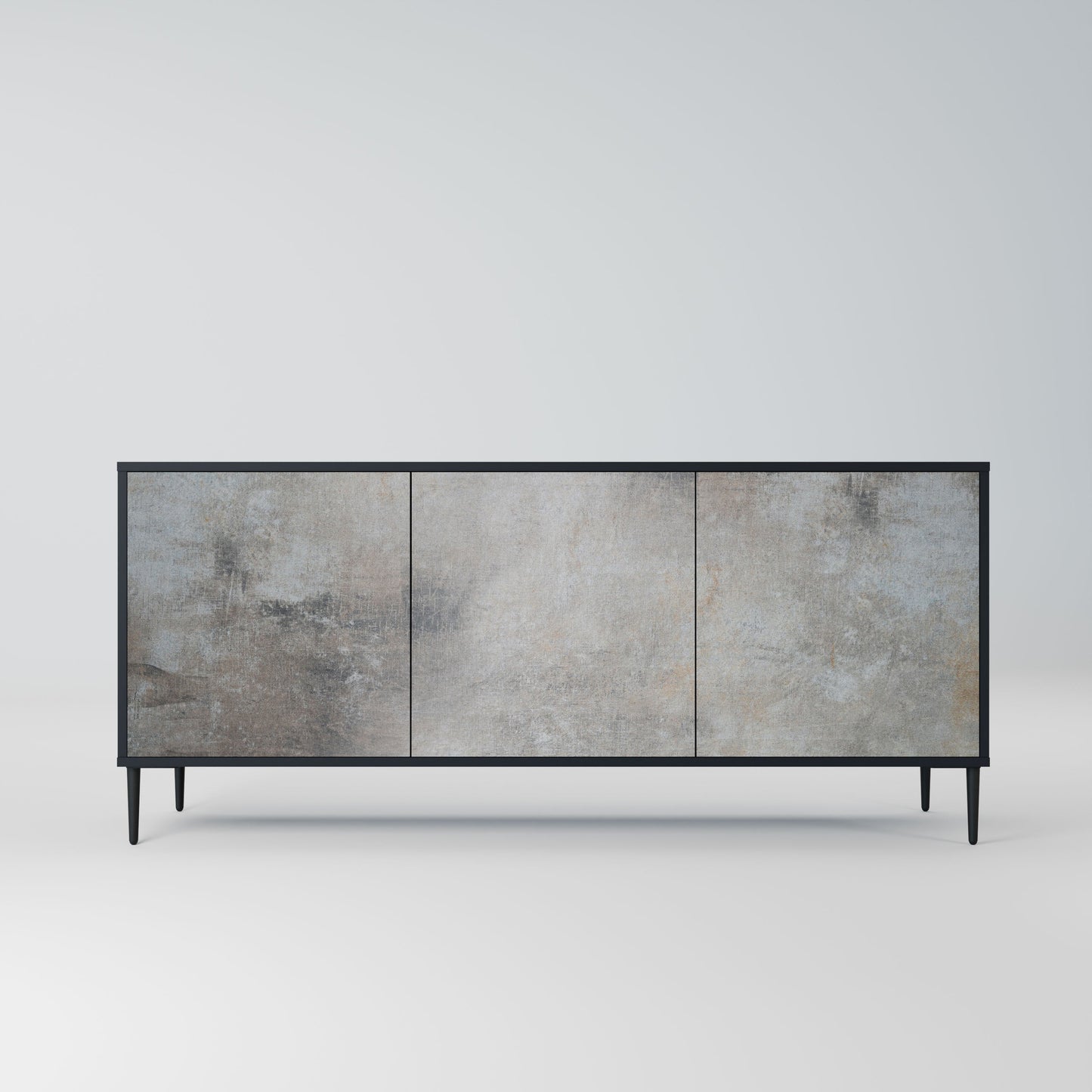 Credenza CONCRETE WALL a 3 ante in finitura nera