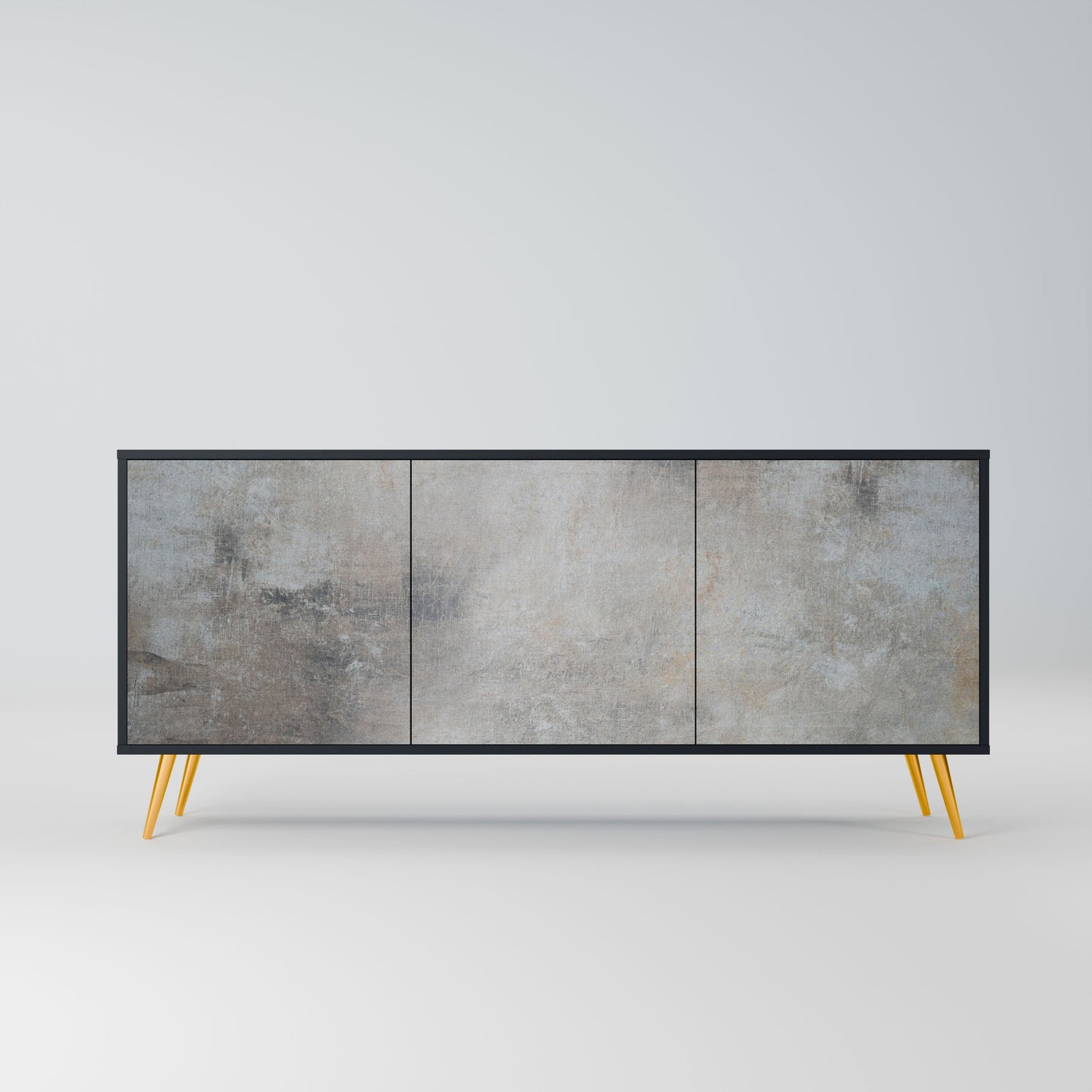 Credenza CONCRETE WALL a 3 ante in finitura nera