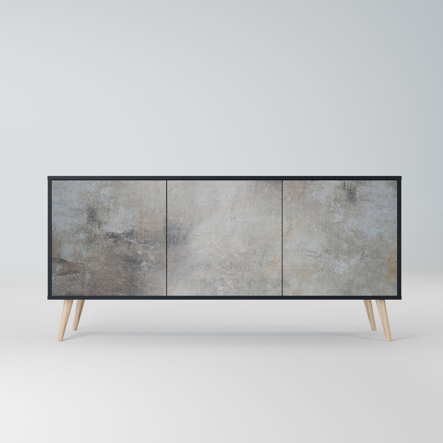 Credenza CONCRETE WALL a 3 ante in finitura nera