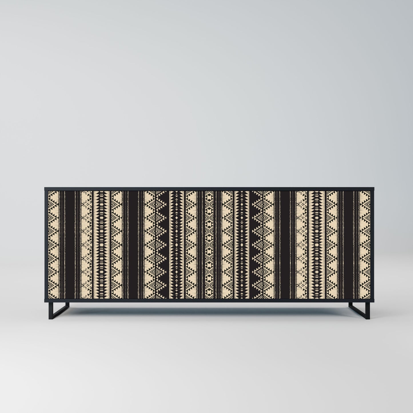 Credenza AZTEC a 3 ante in finitura nera