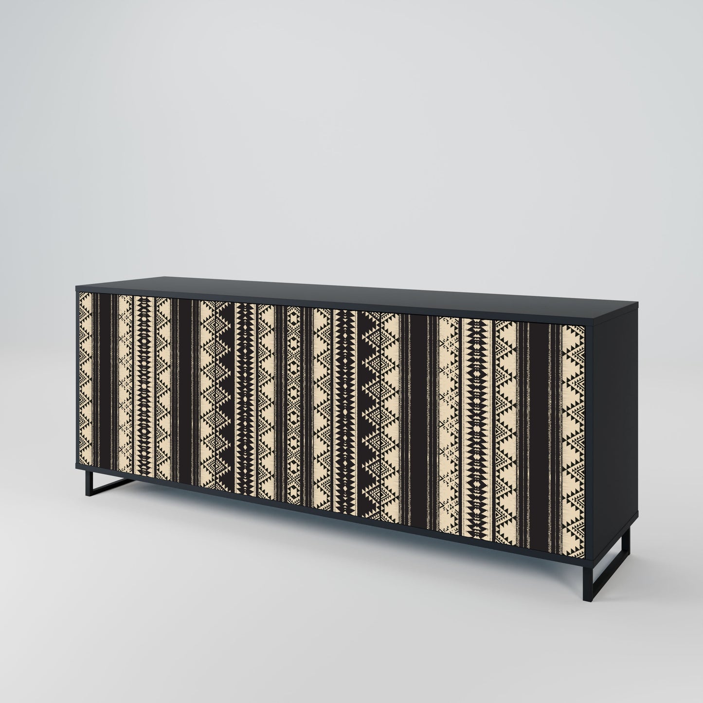 Credenza AZTEC a 3 ante in finitura nera
