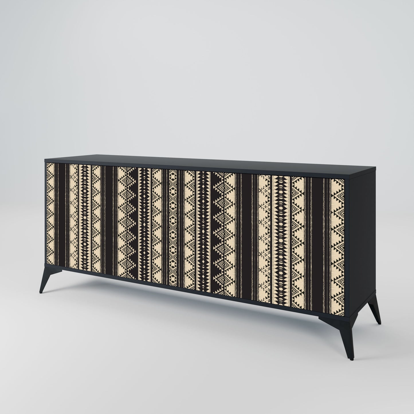 Credenza AZTEC a 3 ante in finitura nera