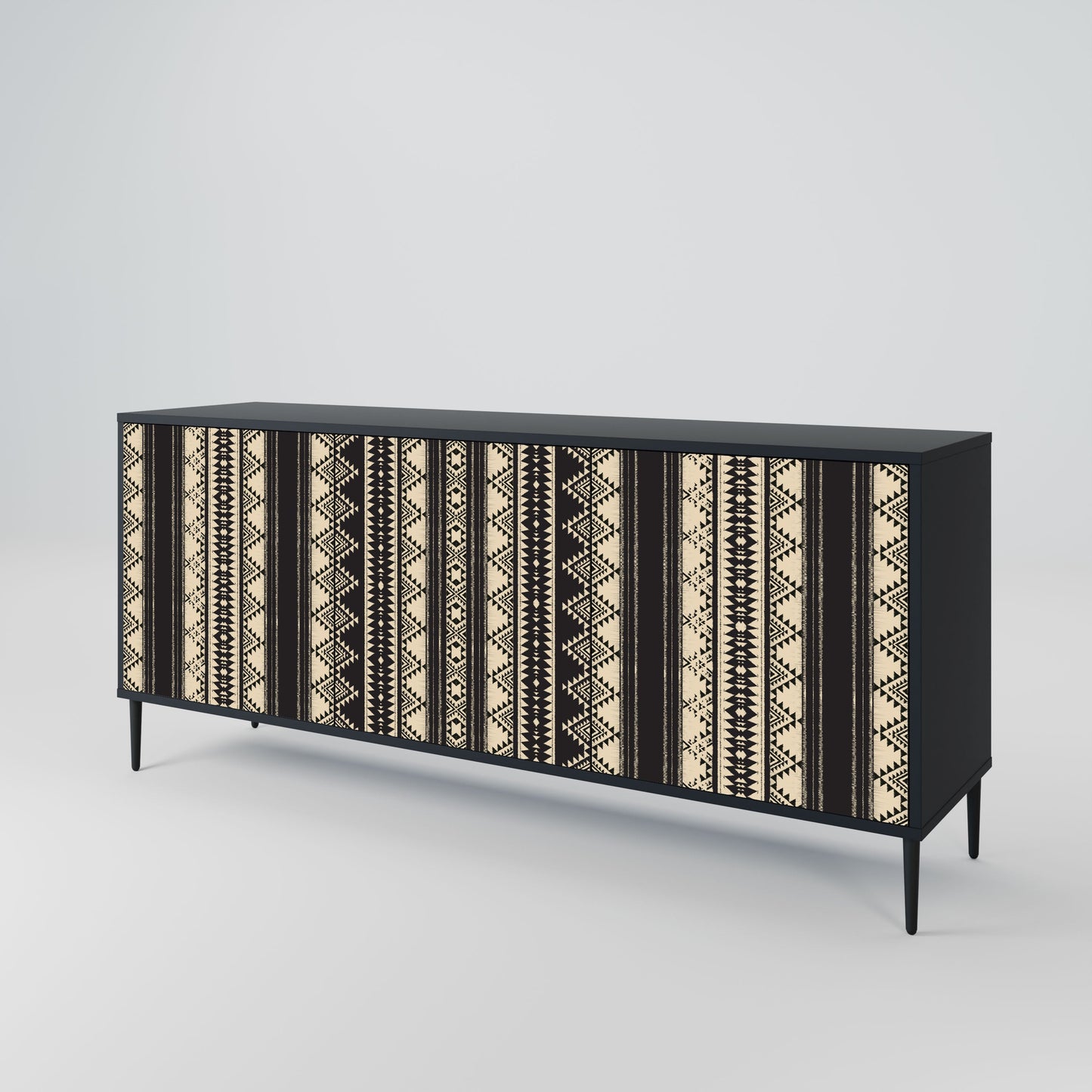 Credenza AZTEC a 3 ante in finitura nera