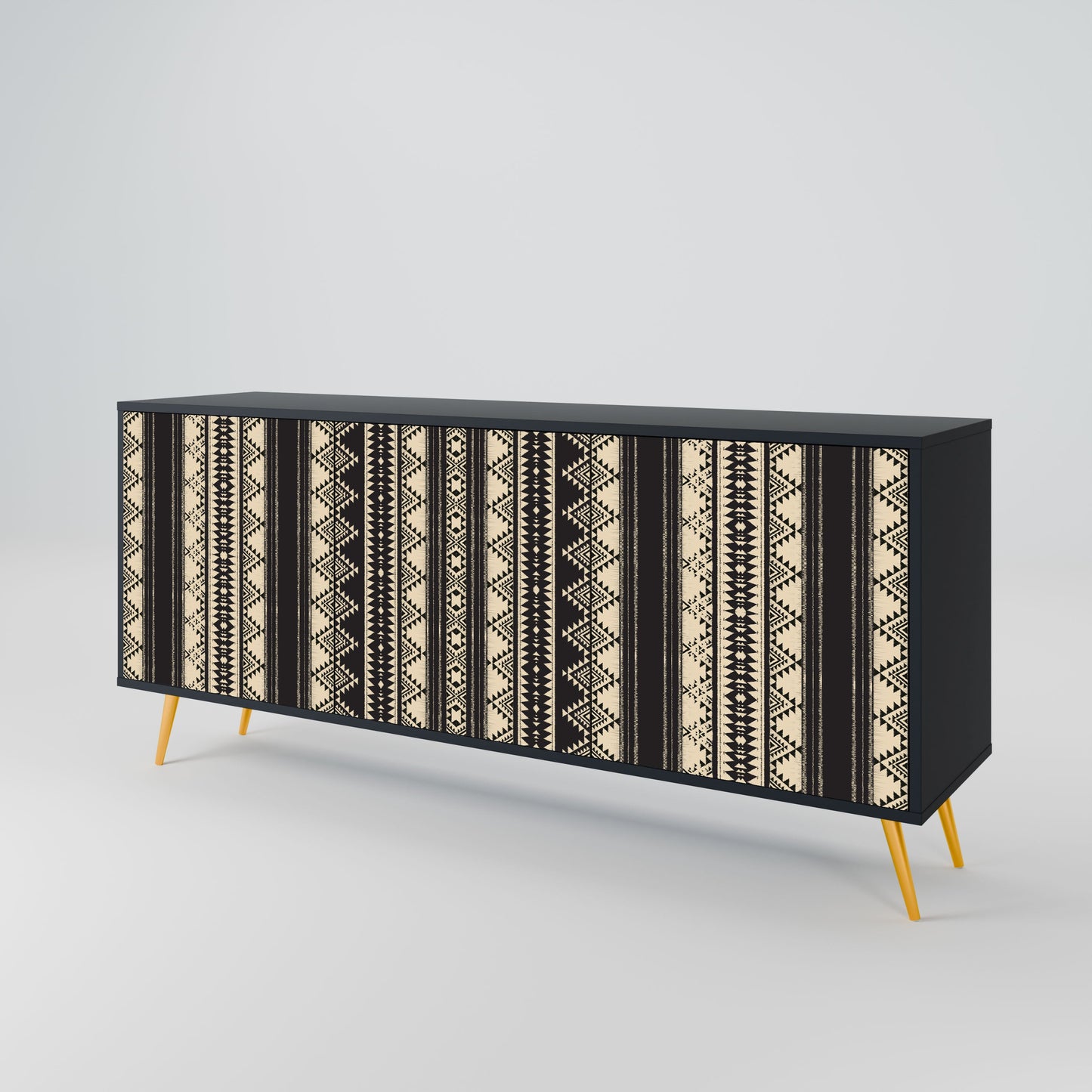 Credenza AZTEC a 3 ante in finitura nera