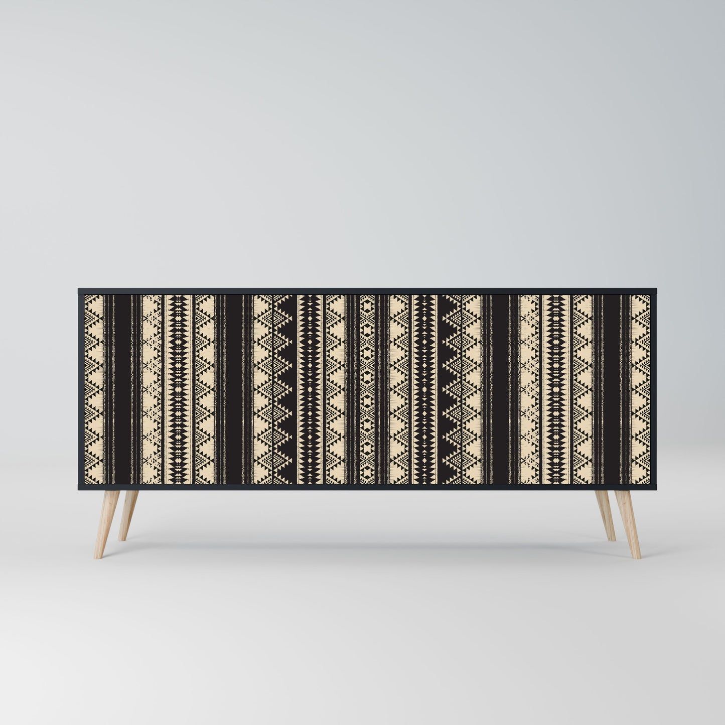 Credenza AZTEC a 3 ante in finitura nera