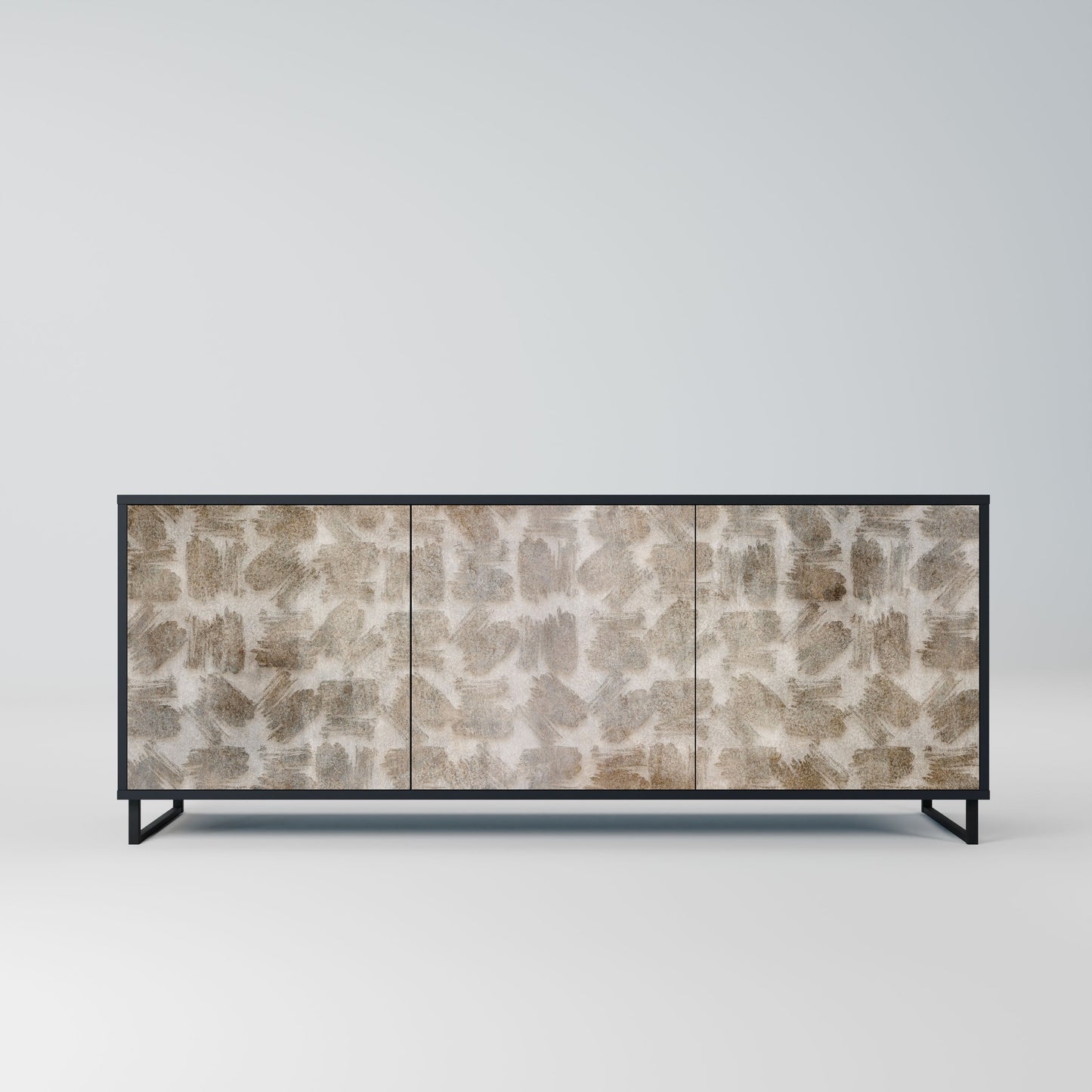 SLIGHTLY BLURRED 3-Door Sideboard in Black Finish
