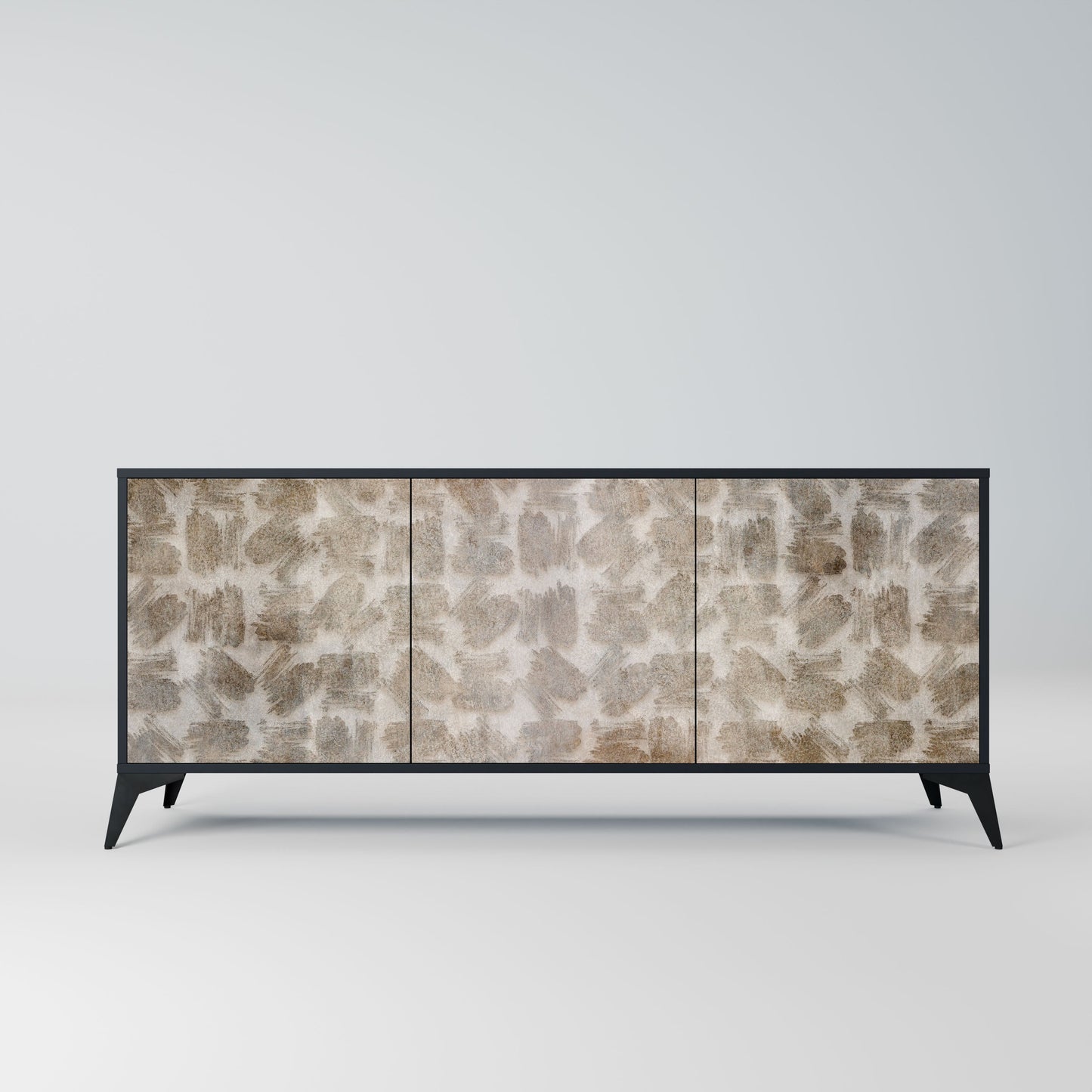 SLIGHTLY BLURRED 3-Door Sideboard in Black Finish
