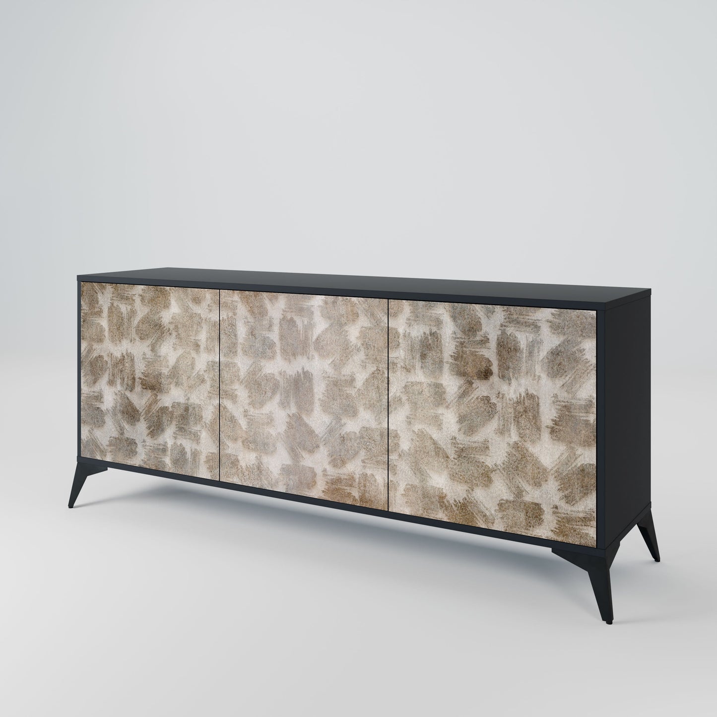 SLIGHTLY BLURRED 3-Door Sideboard in Black Finish