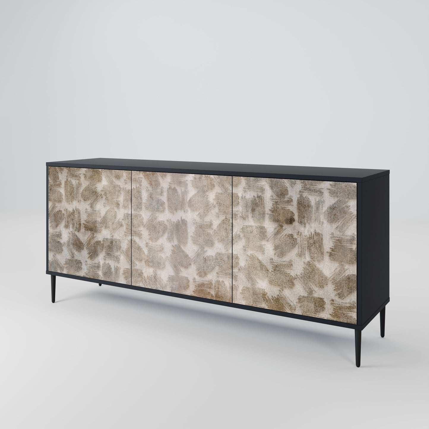 SLIGHTLY BLURRED 3-Door Sideboard in Black Finish