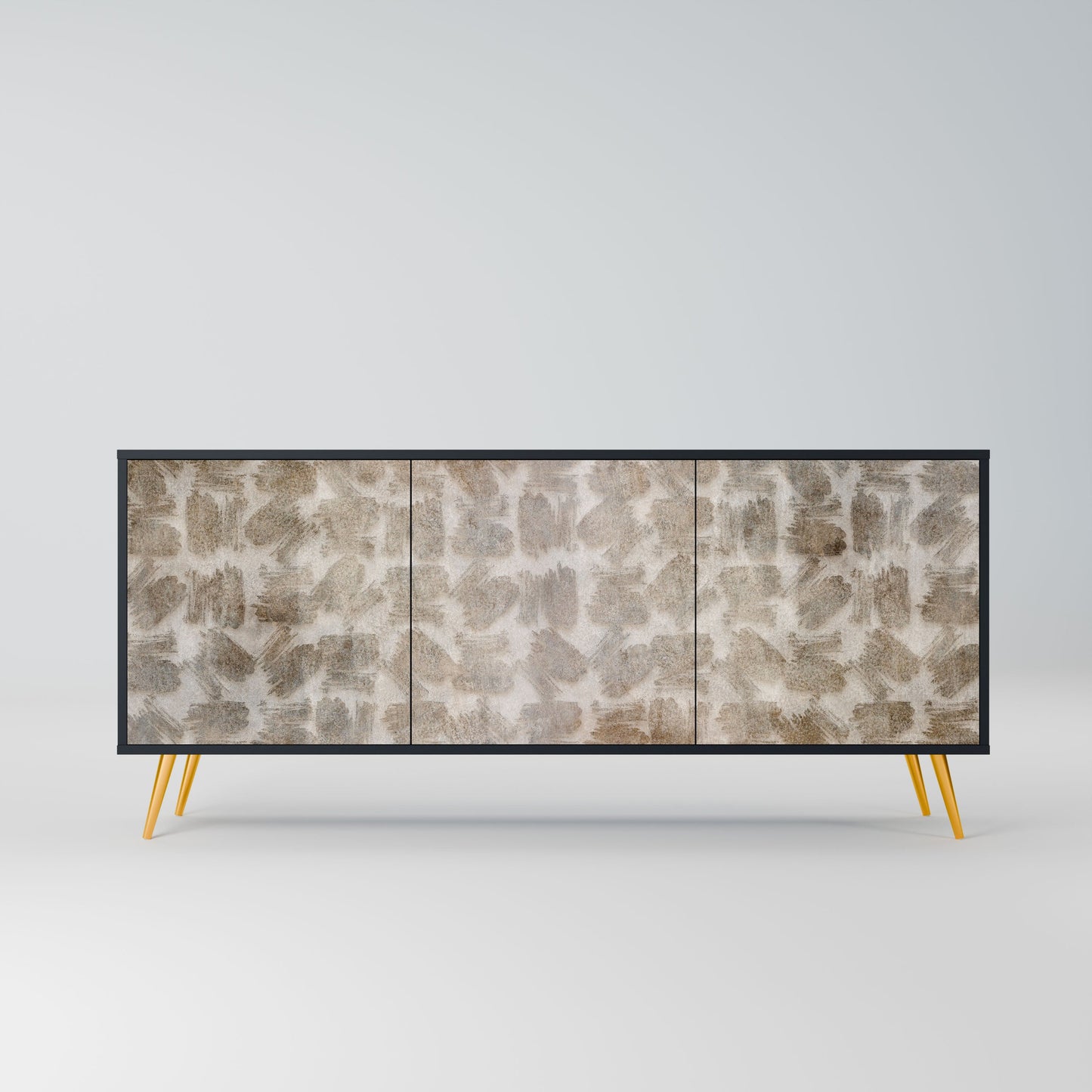 SLIGHTLY BLURRED 3-Door Sideboard in Black Finish