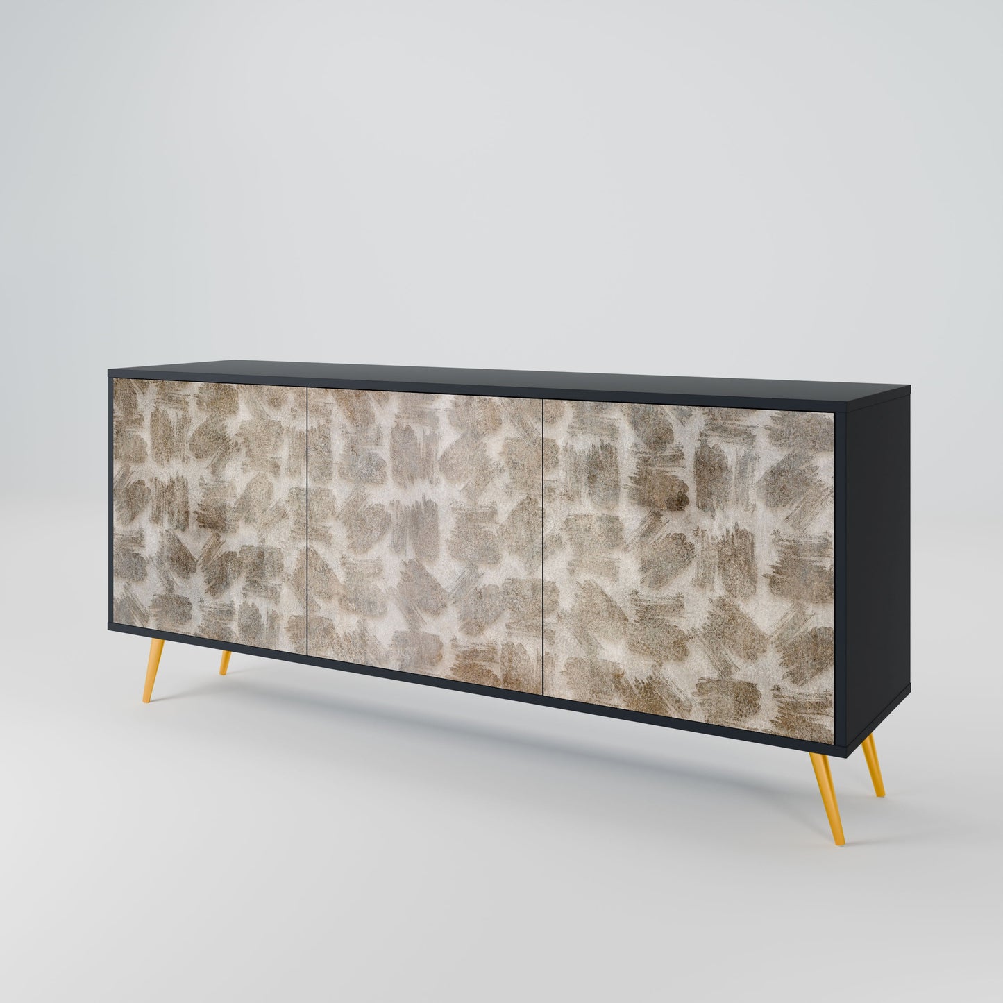 SLIGHTLY BLURRED 3-Door Sideboard in Black Finish