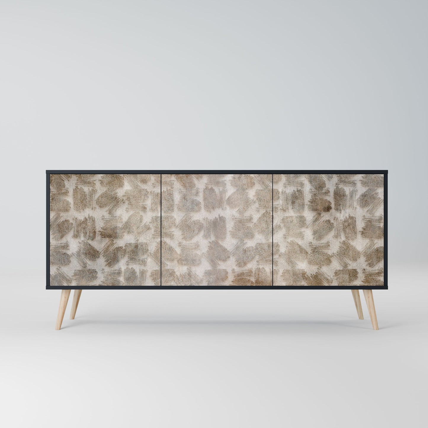 SLIGHTLY BLURRED 3-Door Sideboard in Black Finish