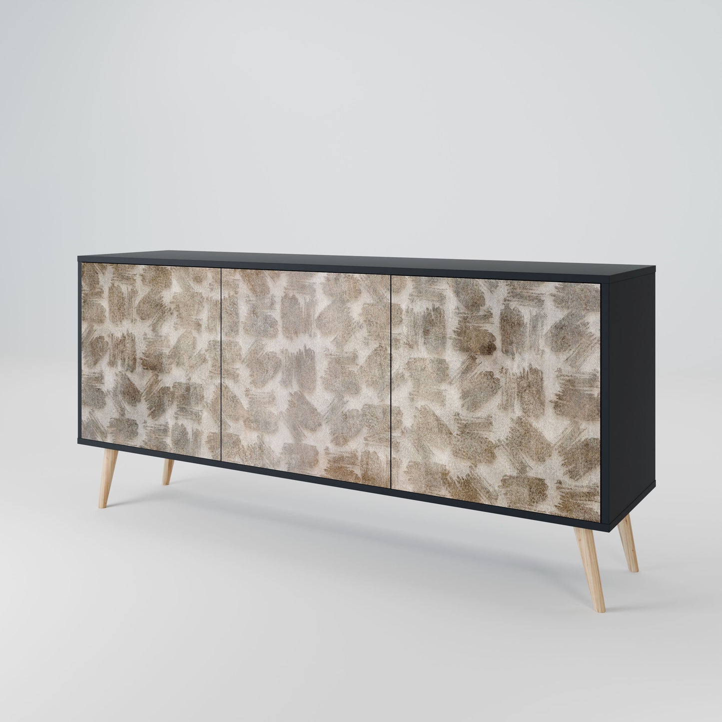 SLIGHTLY BLURRED 3-Door Sideboard in Black Finish