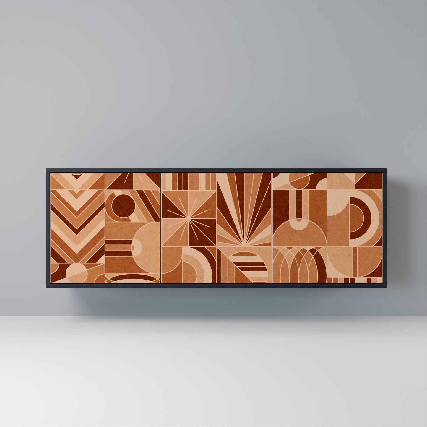 PRISM MOSAIC Madia a 3 Ante in Finitura Nera