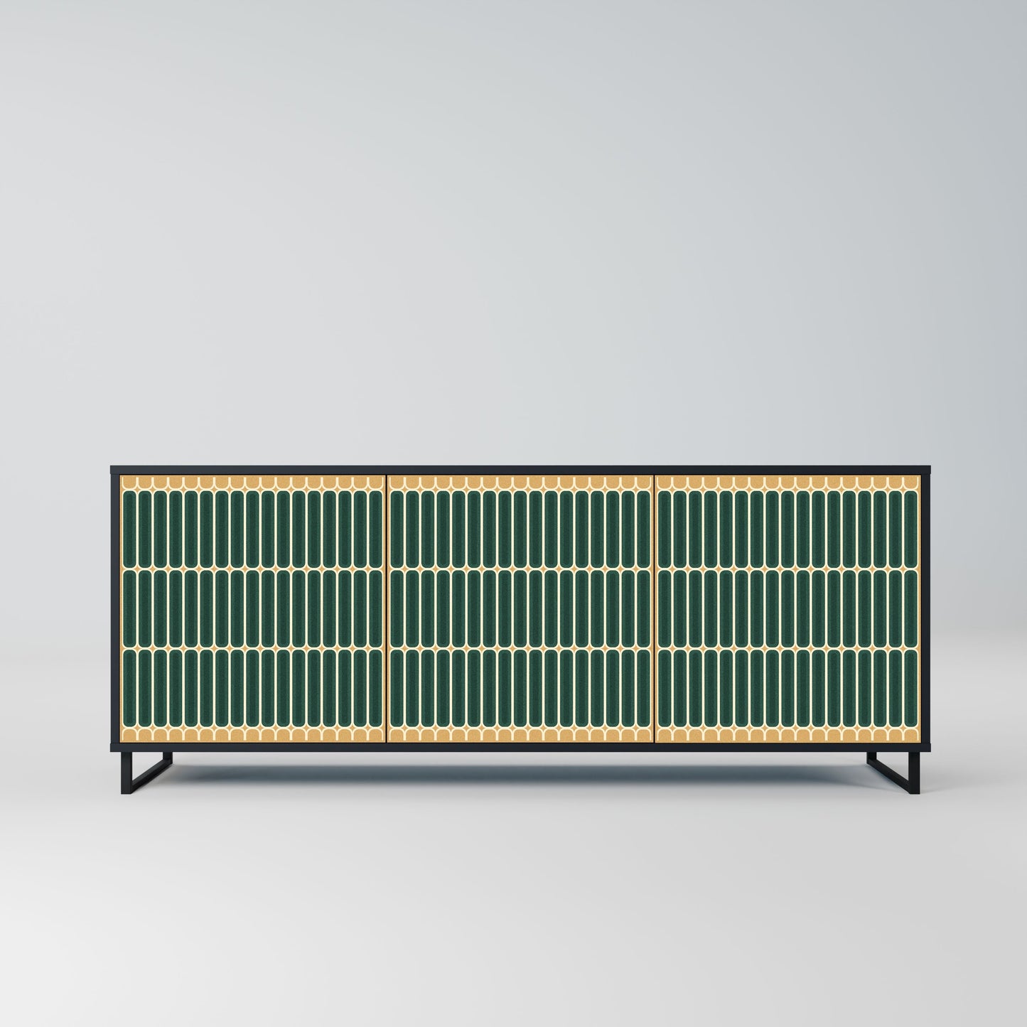 Credenza ILUSION GATE a 3 ante in finitura nera