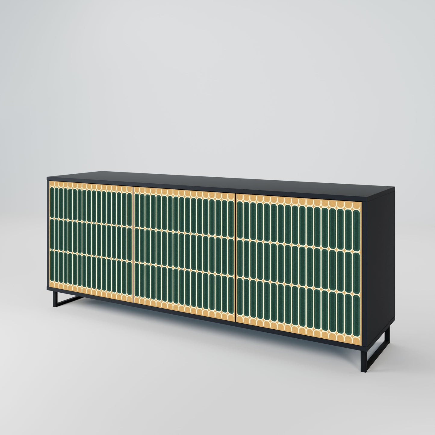 Credenza ILUSION GATE a 3 ante in finitura nera