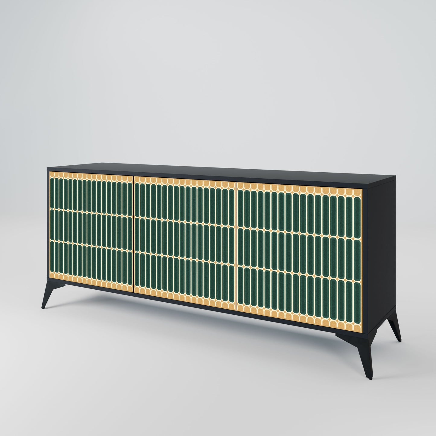 Credenza ILUSION GATE a 3 ante in finitura nera