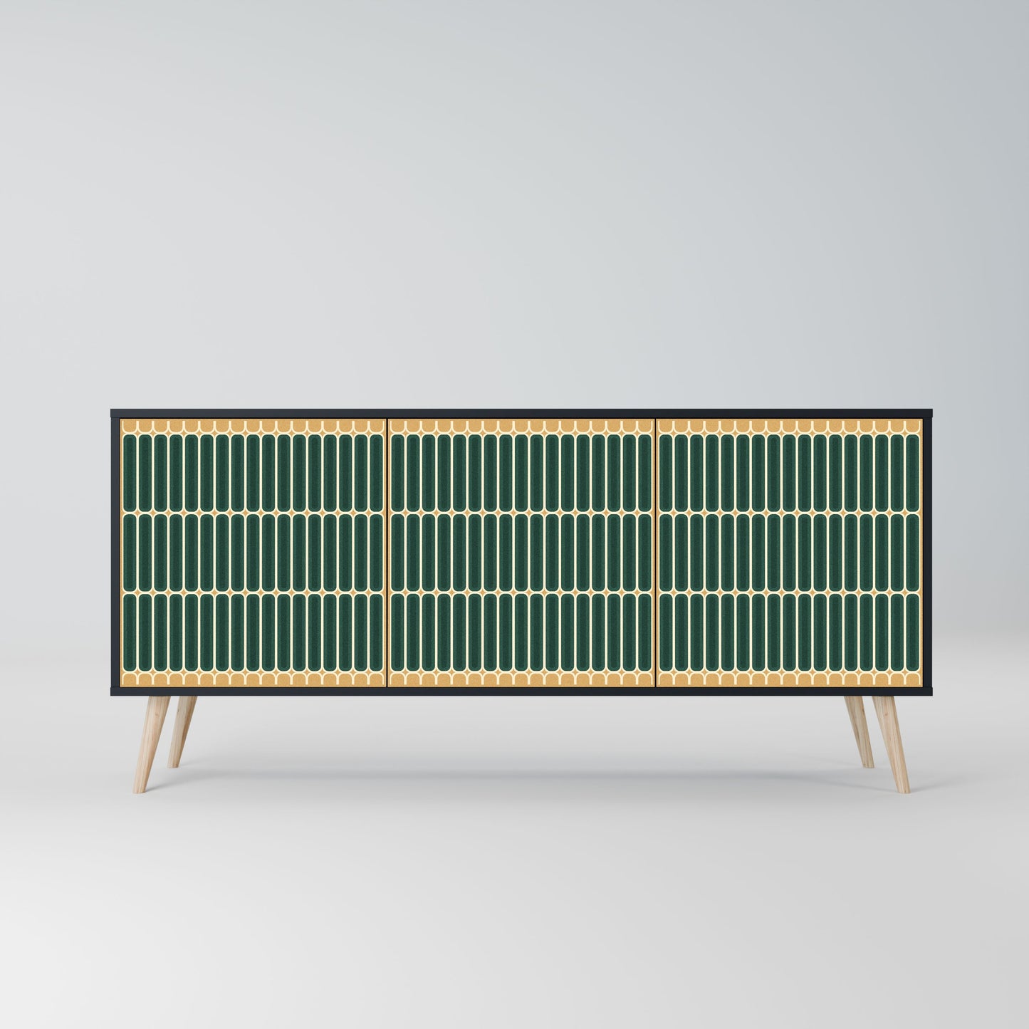 Credenza ILUSION GATE a 3 ante in finitura nera