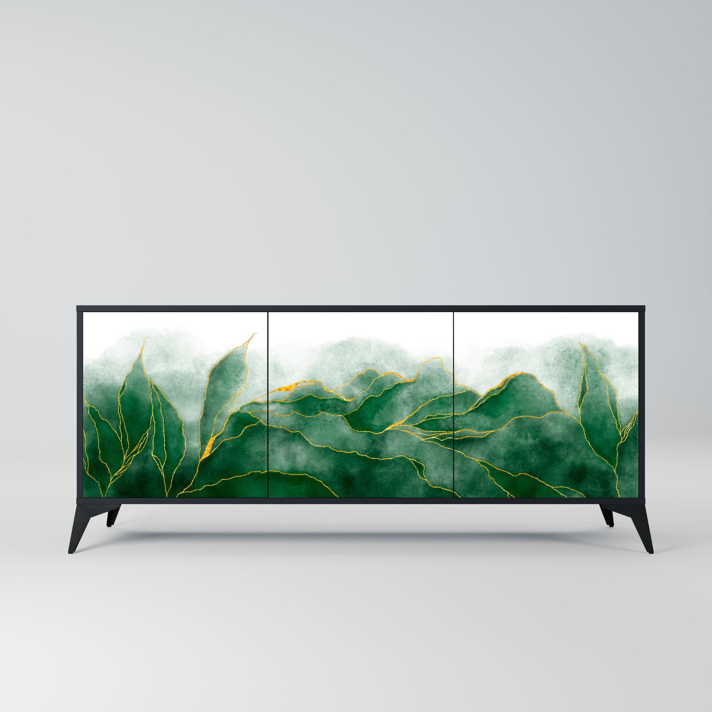 Credenza EXPENSIVE NATURE a 3 ante in finitura nera