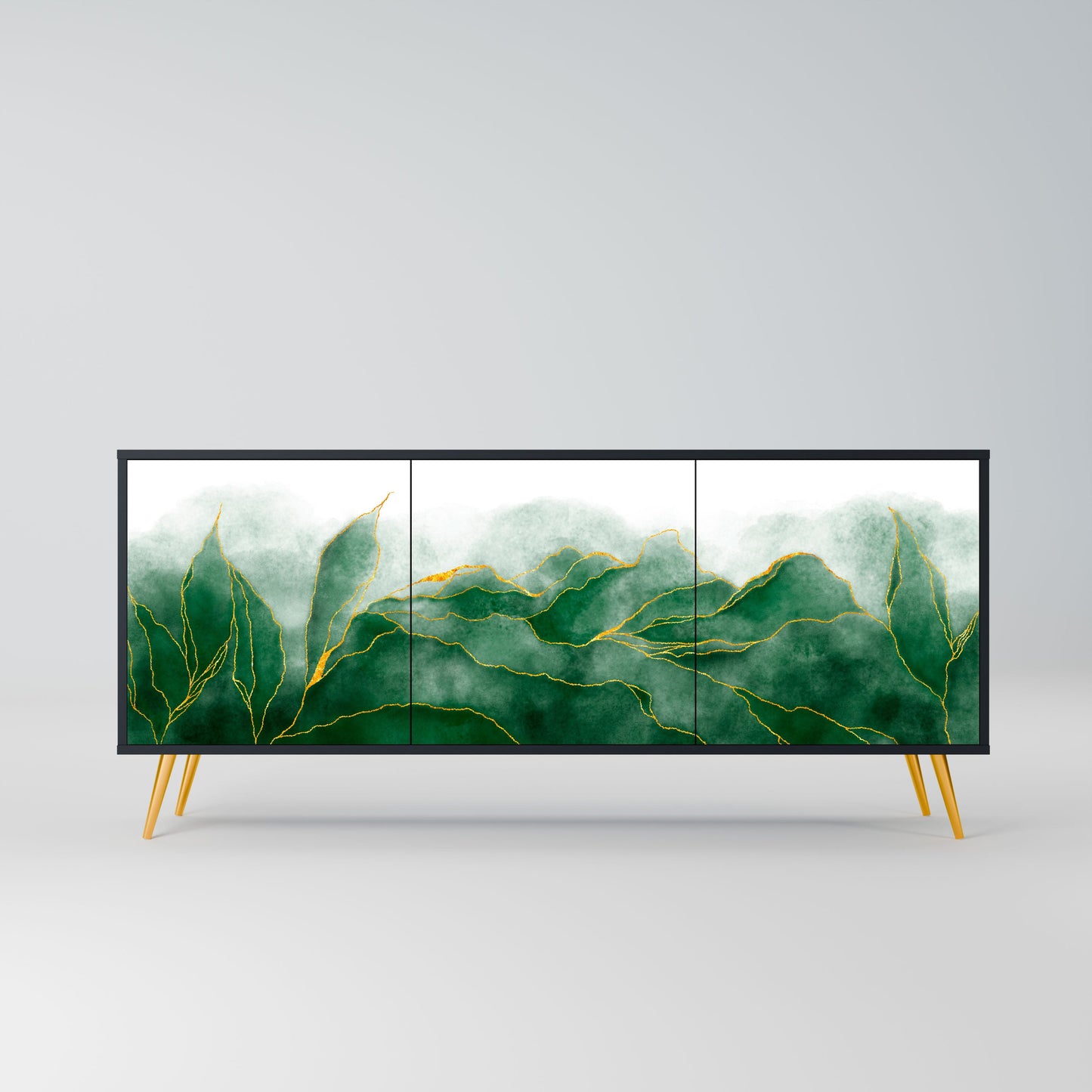 Credenza EXPENSIVE NATURE a 3 ante in finitura nera