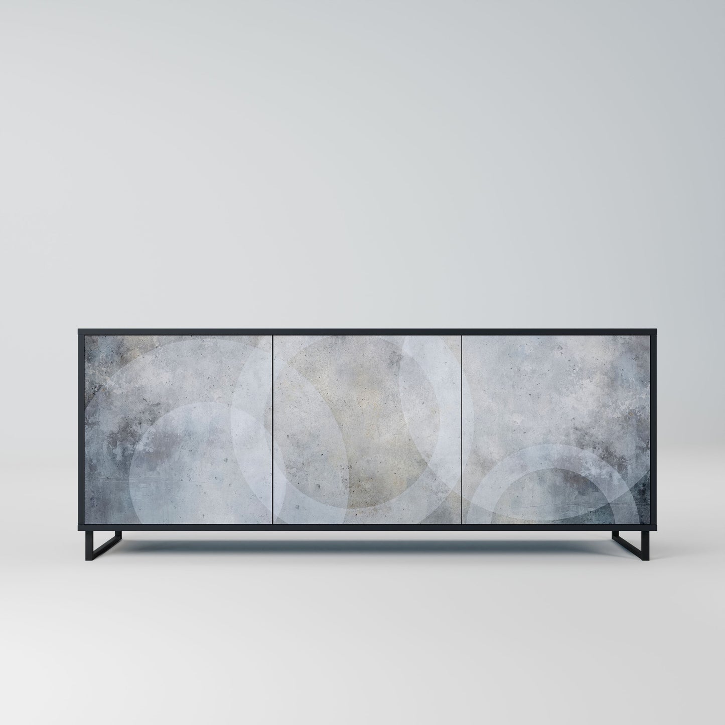 MUTED ARC 3-Door Sideboard in Black Finish