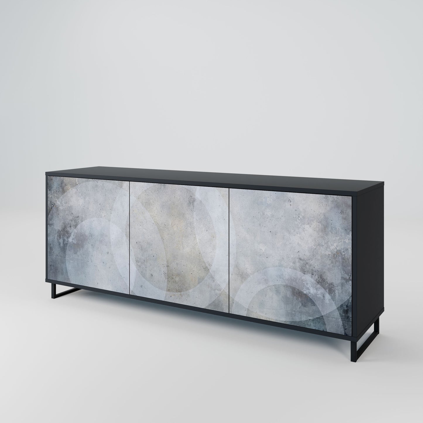 MUTED ARC 3-Door Sideboard in Black Finish