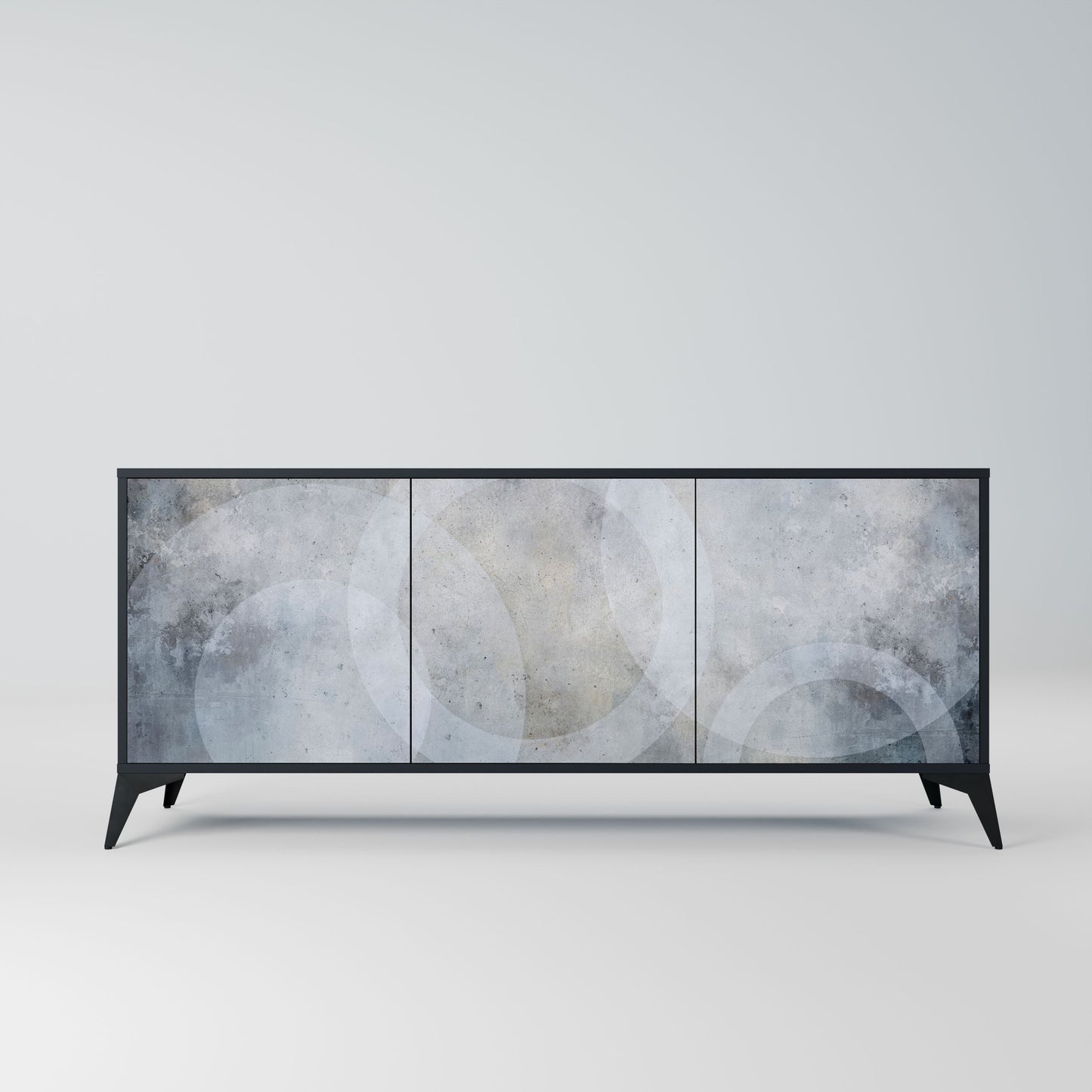 MUTED ARC 3-Door Sideboard in Black Finish