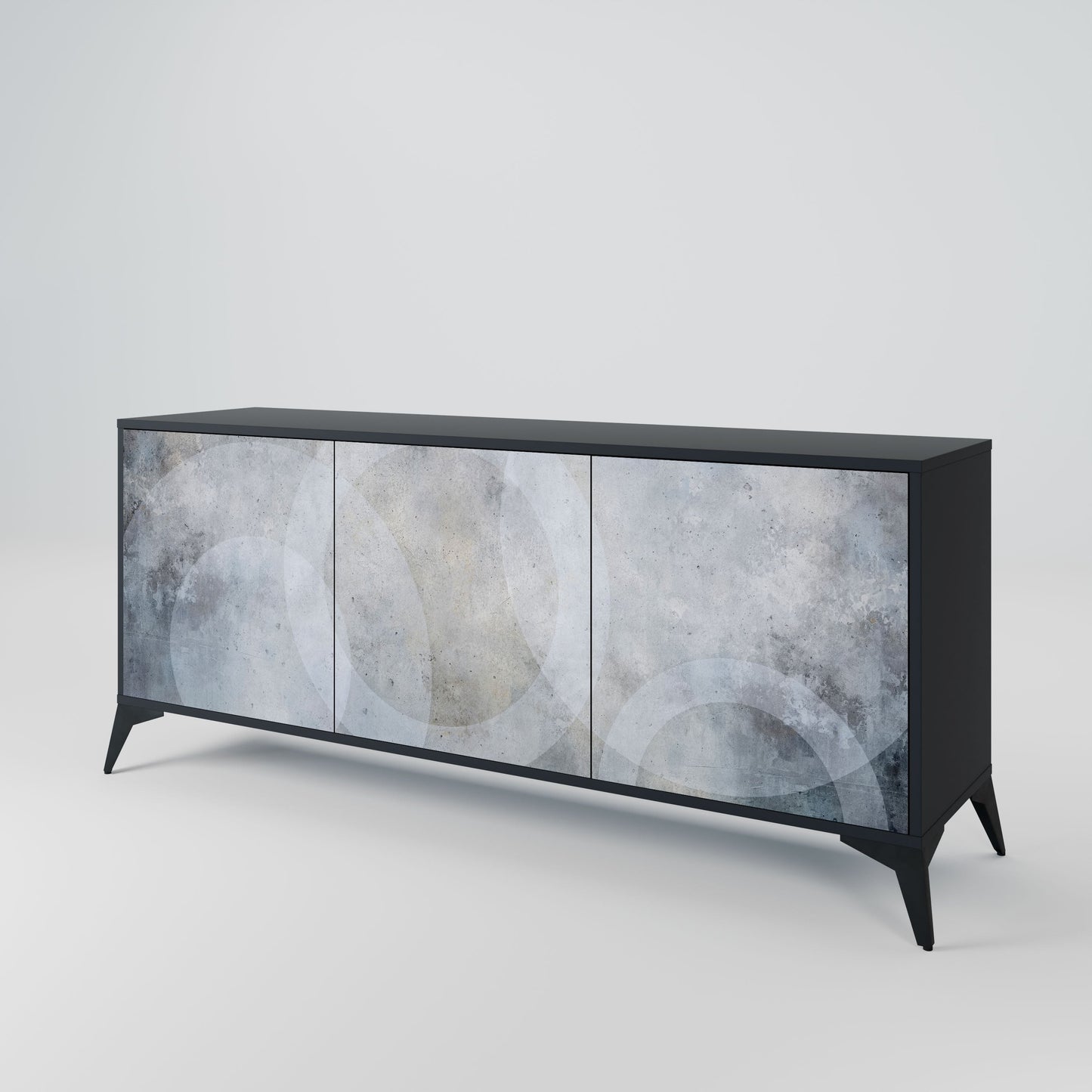MUTED ARC 3-Door Sideboard in Black Finish