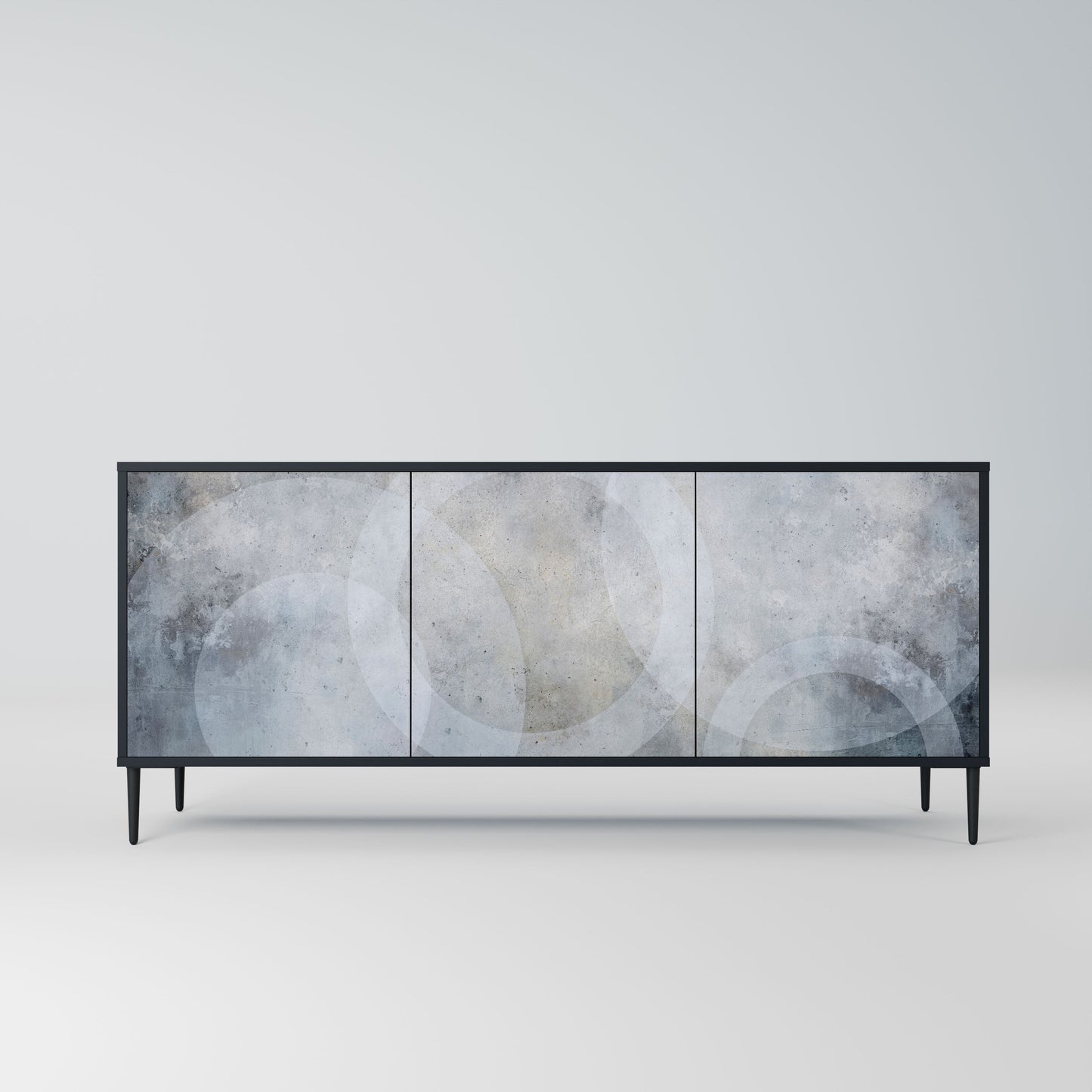 MUTED ARC 3-Door Sideboard in Black Finish
