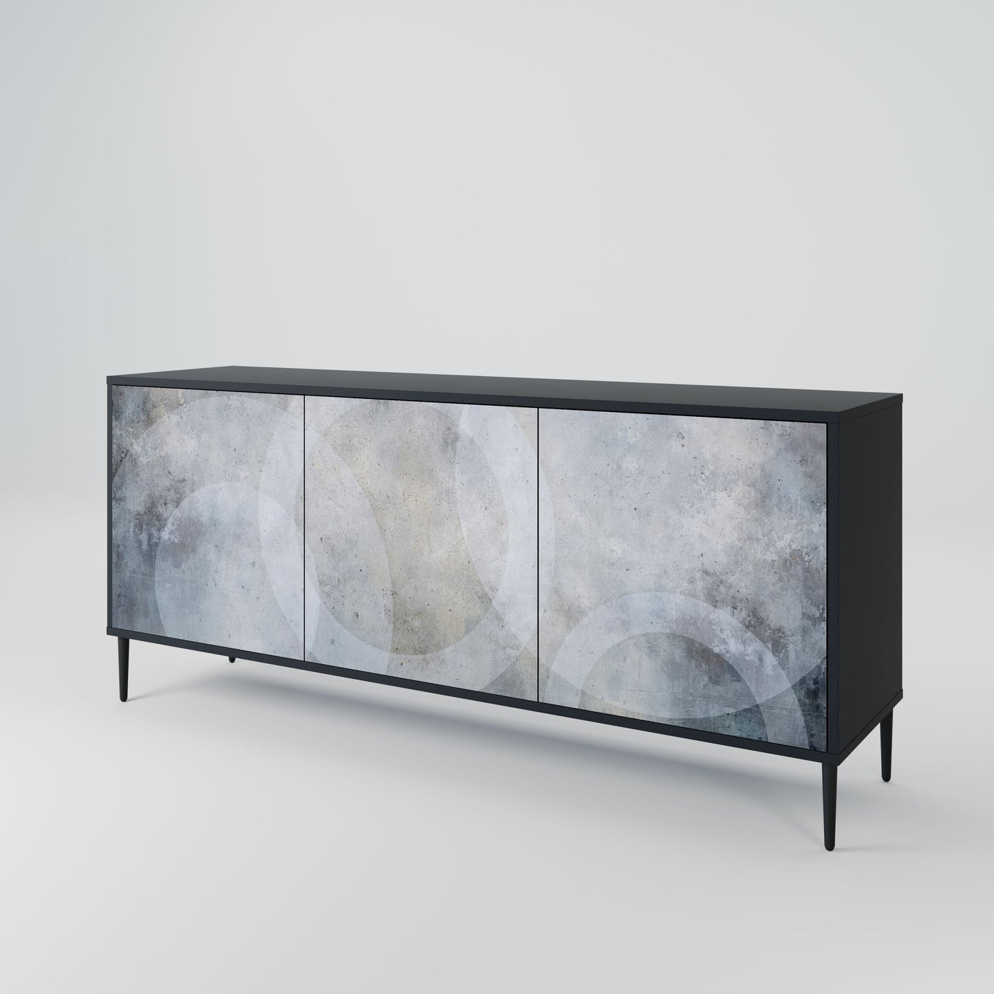 MUTED ARC 3-Door Sideboard in Black Finish