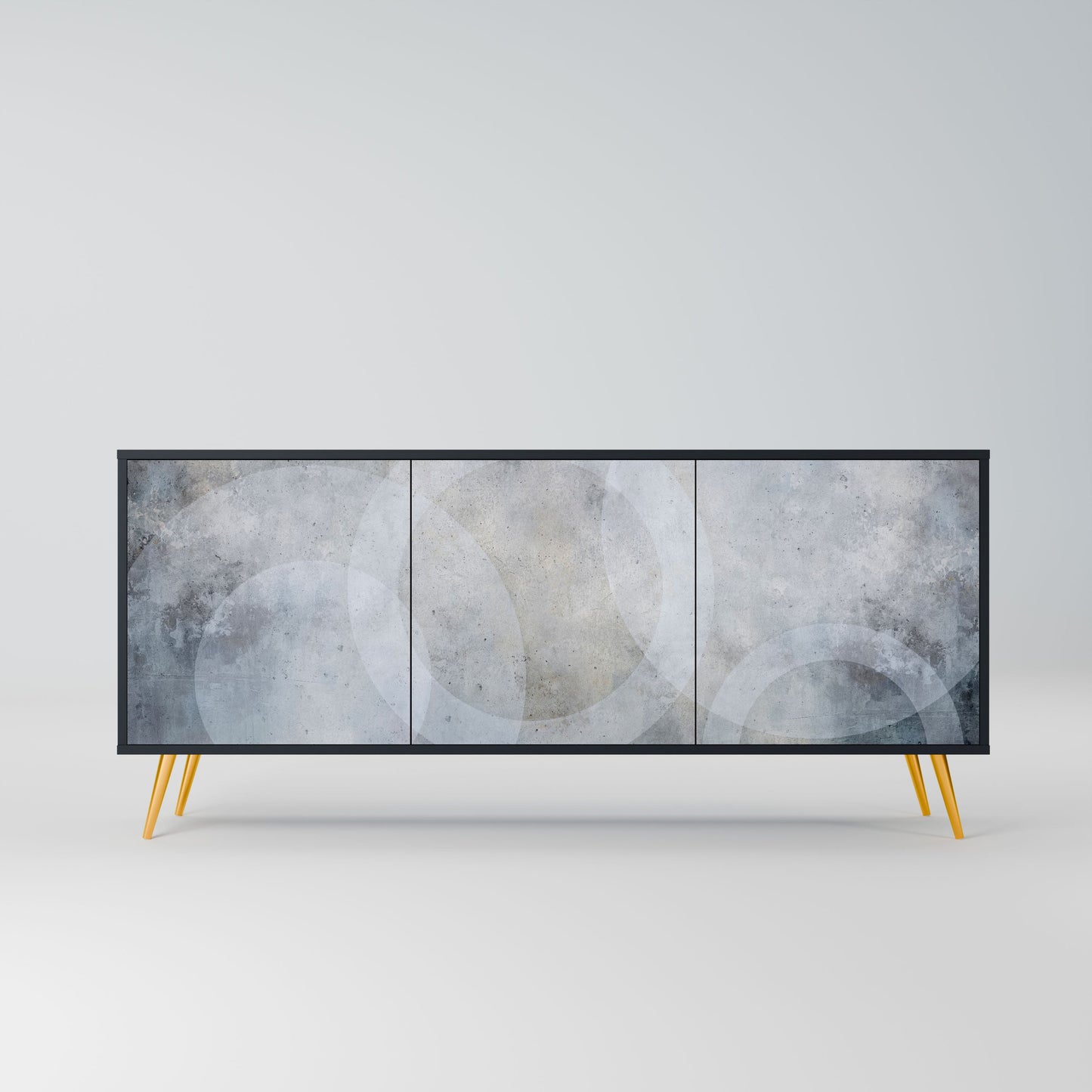 MUTED ARC 3-Door Sideboard in Black Finish
