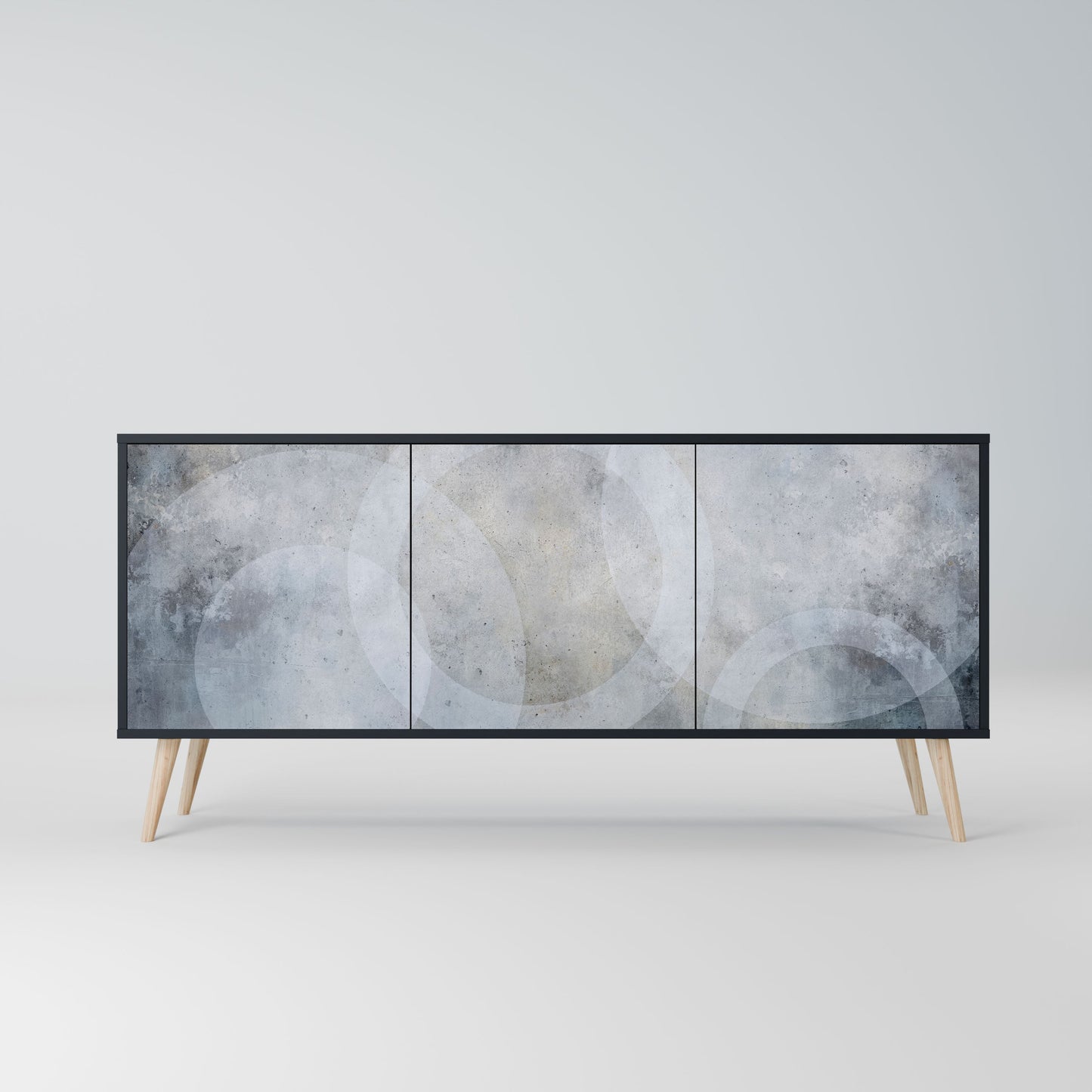 MUTED ARC 3-Door Sideboard in Black Finish