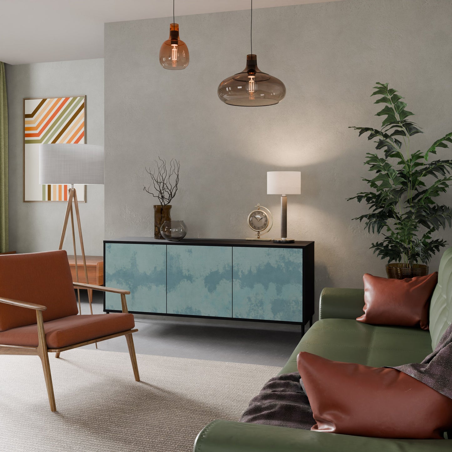 Credenza a 3 ante SKY WASH in finitura nera
